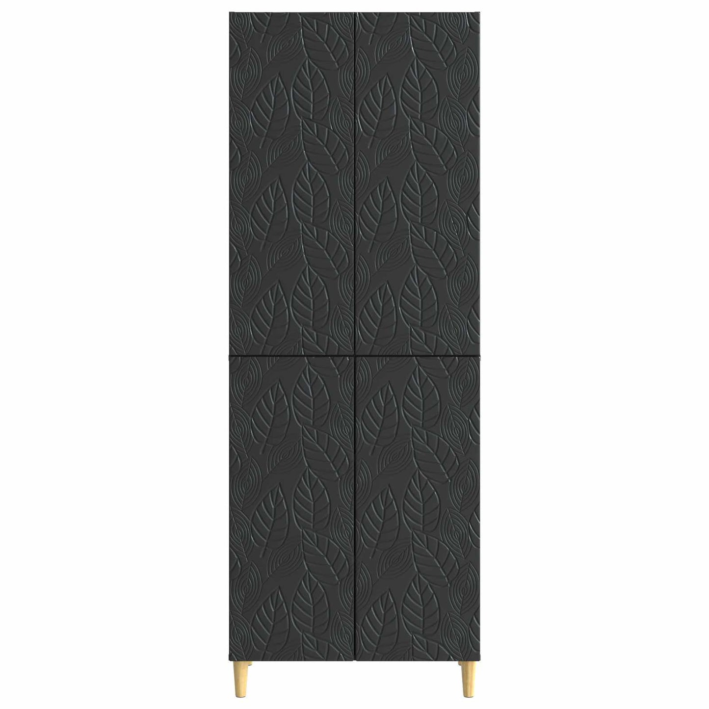 Skapsett 2 pcs Svart Konstruert tre