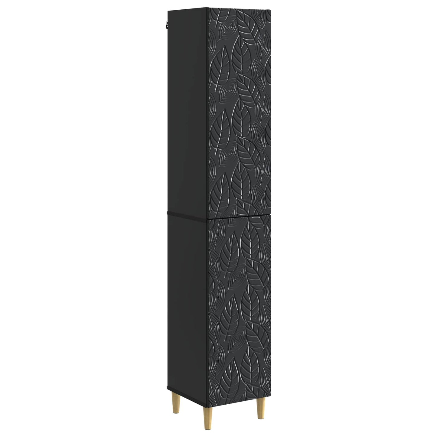 Skapsett 2 pcs Svart Konstruert tre