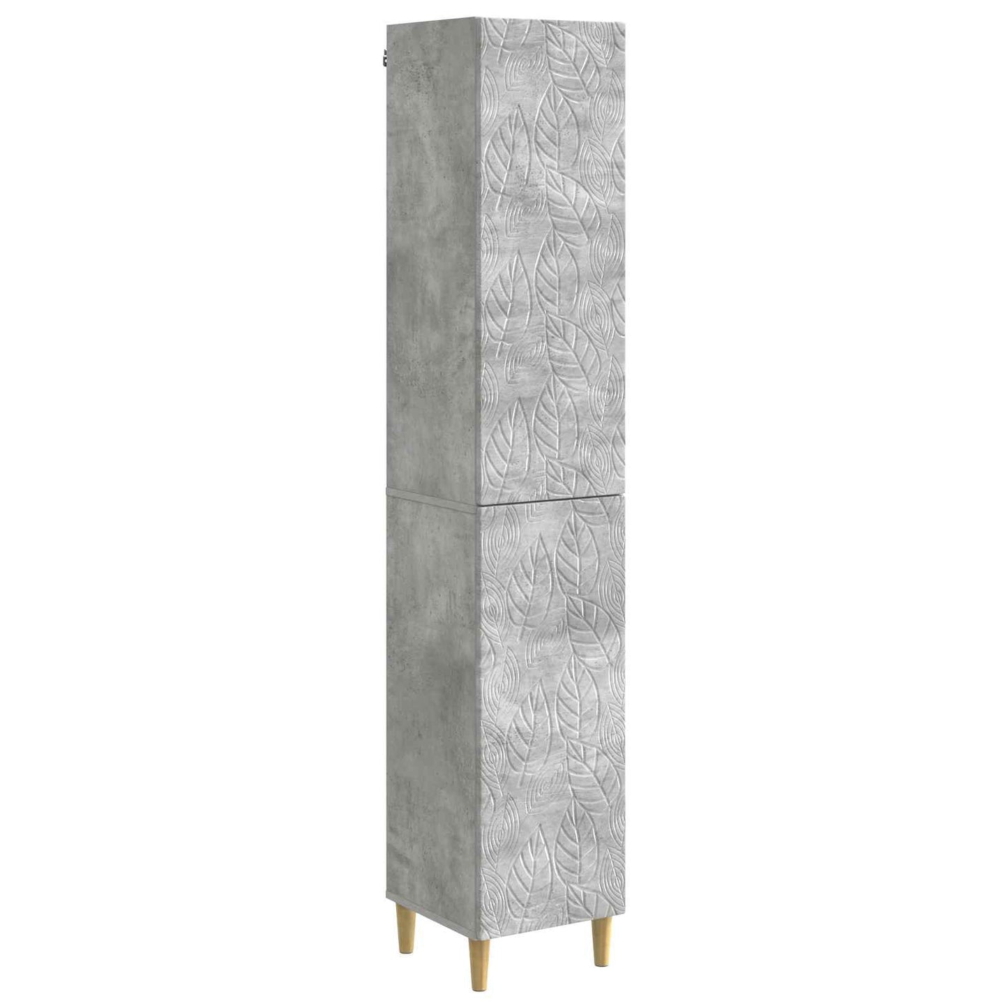 Skapsett 2 pcs Betonggrå Konstruert tre