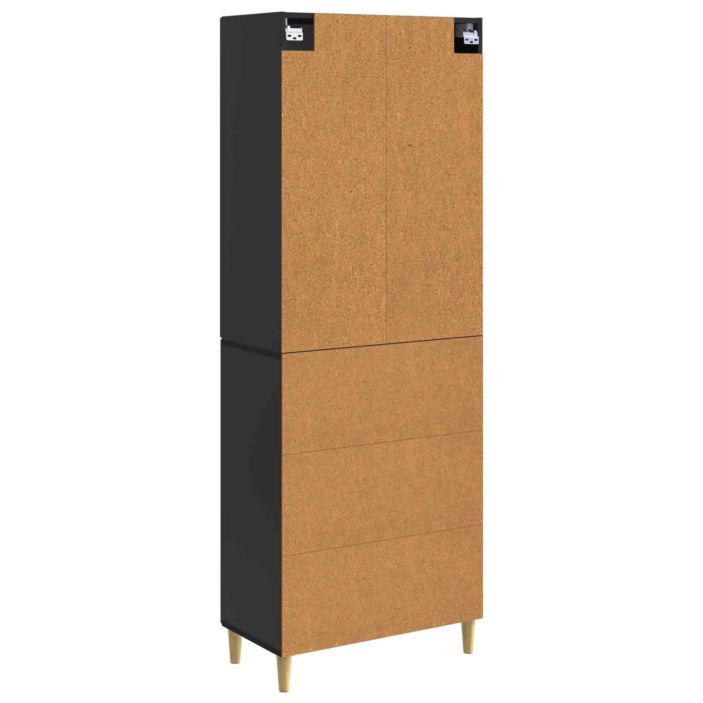 Skapsett 2 pcs Svart 66 x 34,5 x 90 cm Konstruert tre