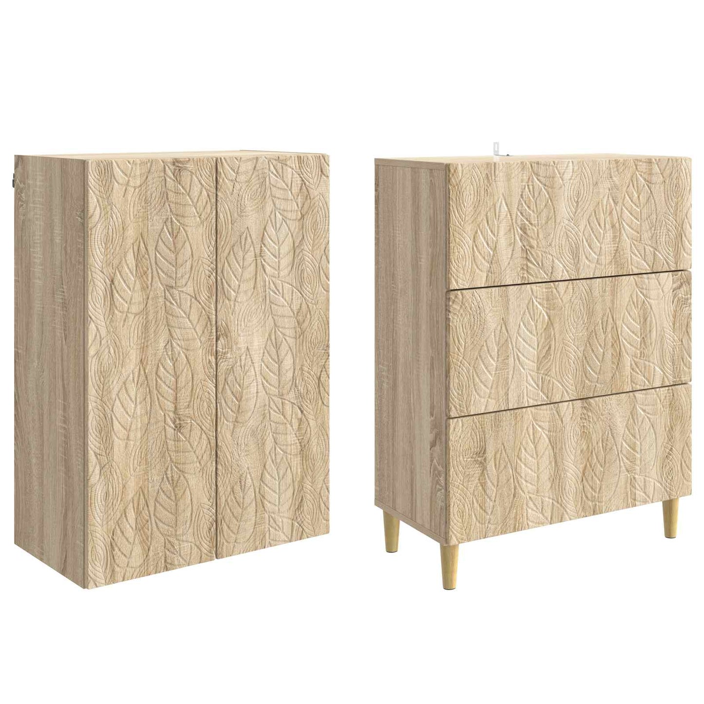 Skapsett 2 pcs Sonoma eik 66 x 34,5 x 90 cm Konstruert tre