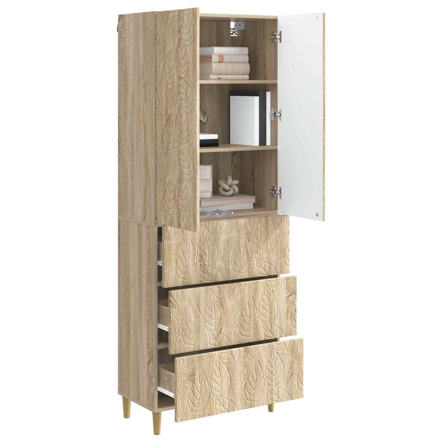 Skapsett 2 pcs Sonoma eik 66 x 34,5 x 90 cm Konstruert tre