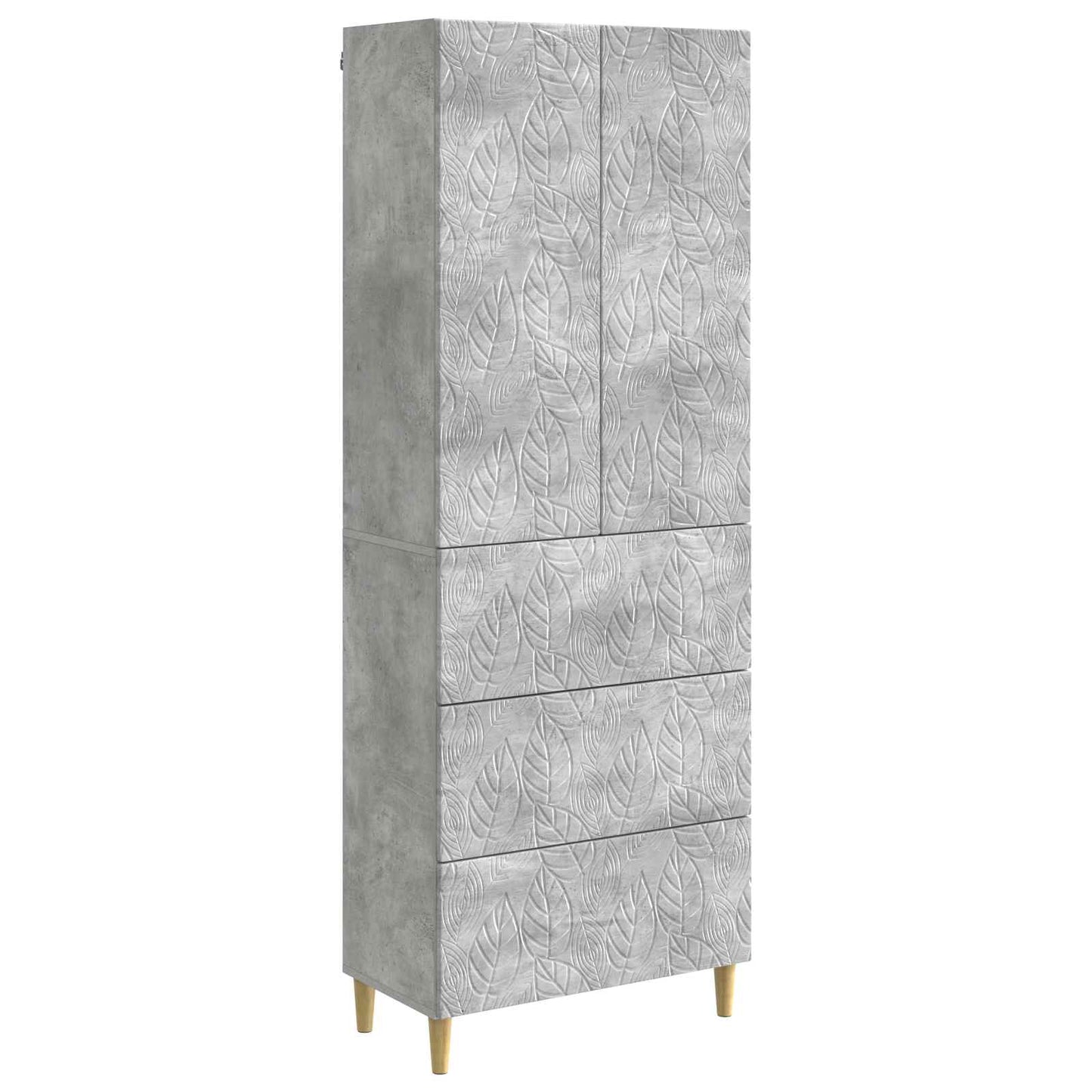 Skapsett 2 pcs Betonggrå 66 x 34,5 x 90 cm Konstruert tre