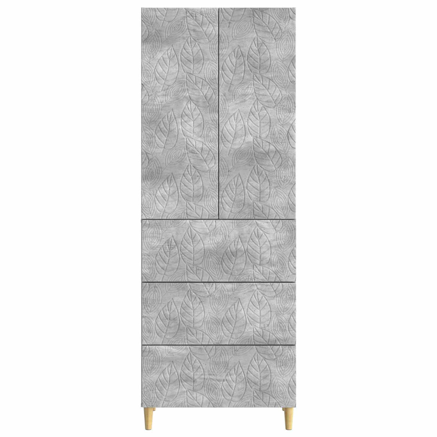 Skapsett 2 pcs Betonggrå 66 x 34,5 x 90 cm Konstruert tre