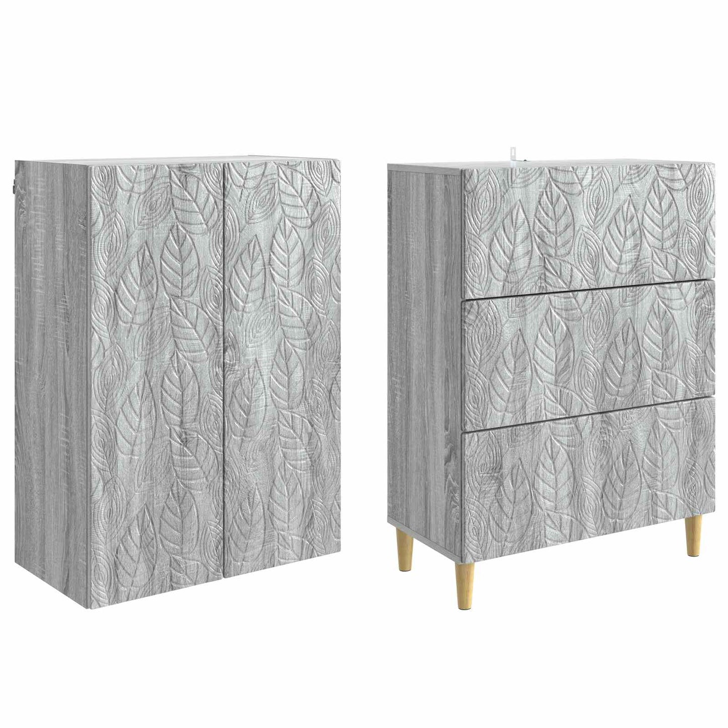 Skapsett 2 pcs Grå Sonoma 66 x 34,5 x 90 cm Konstruert tre