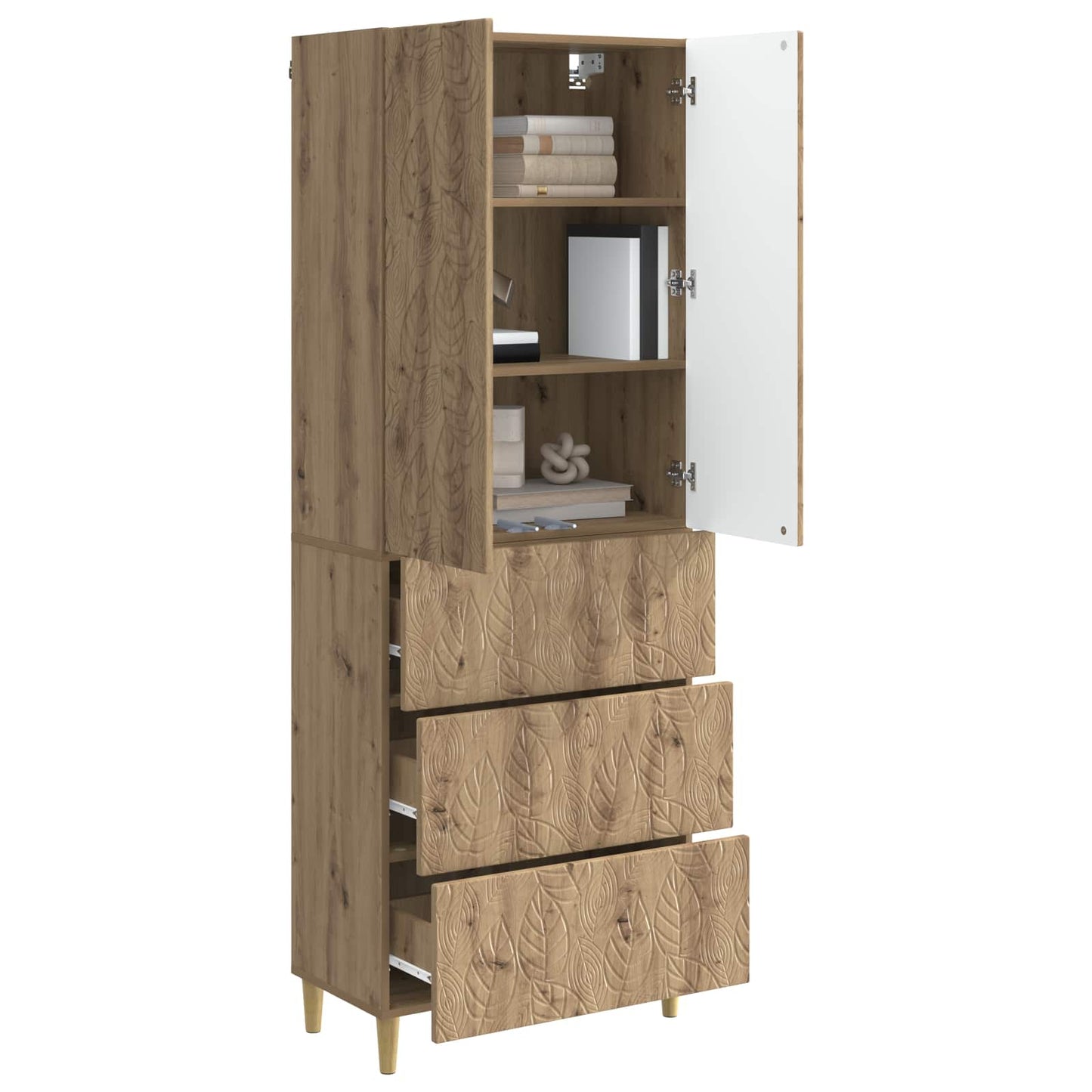 Skapsett 2 stk. 66 x 34,5 x 90 cm Konstruert tre Artisan eik