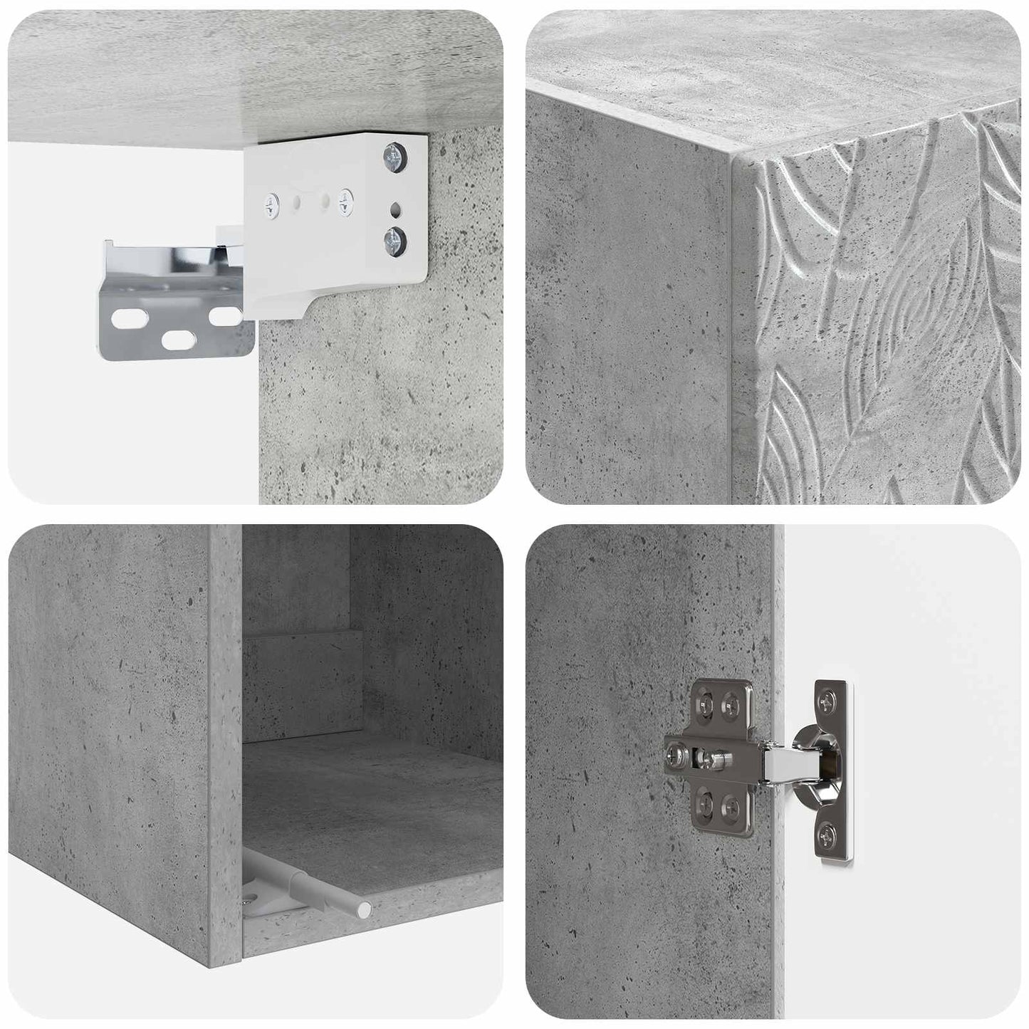 Skapsett 2 pcs Betonggrå 33 x 34,5 x 90 cm Konstruert tre