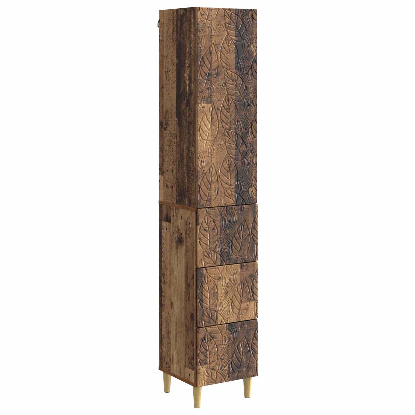 Skapsett 2 pcs Gammelt tre 33 x 34,5 x 90 cm Konstruert tre