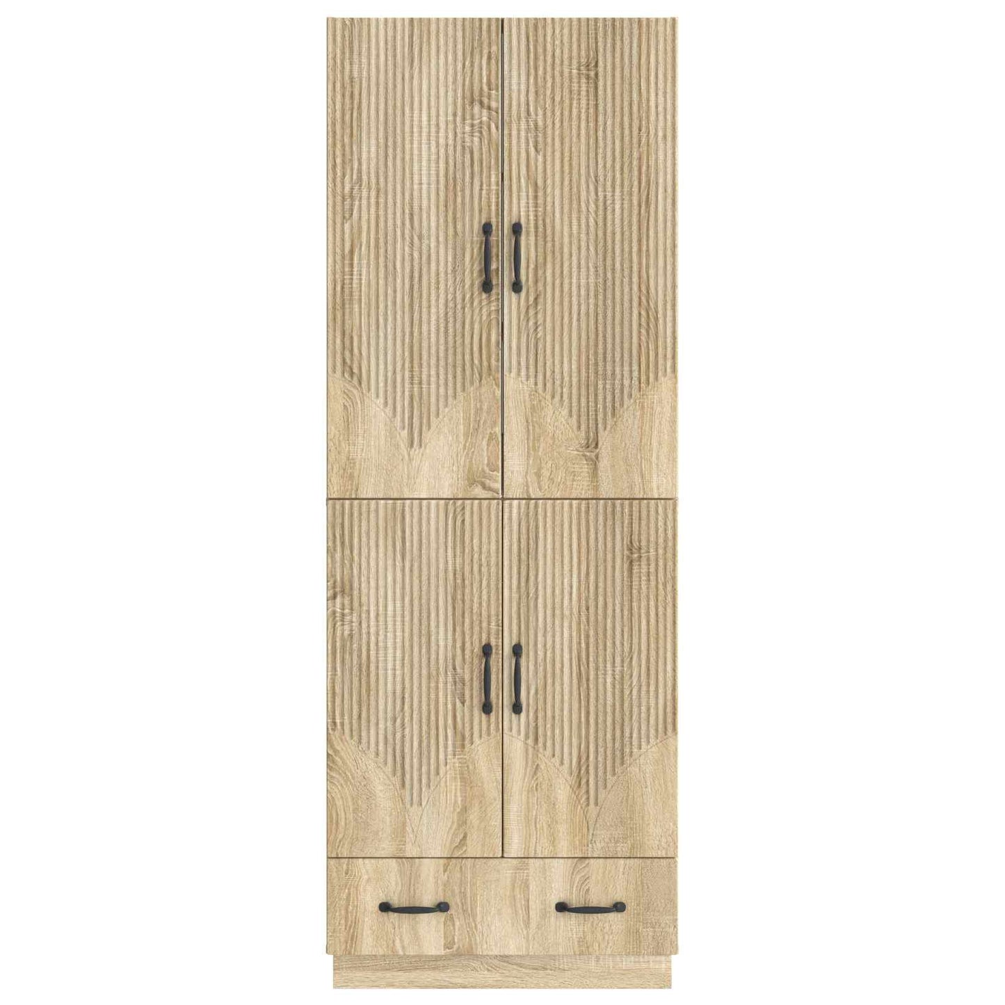 Skapsett 2 pcs Sonoma eik Konstruert tre