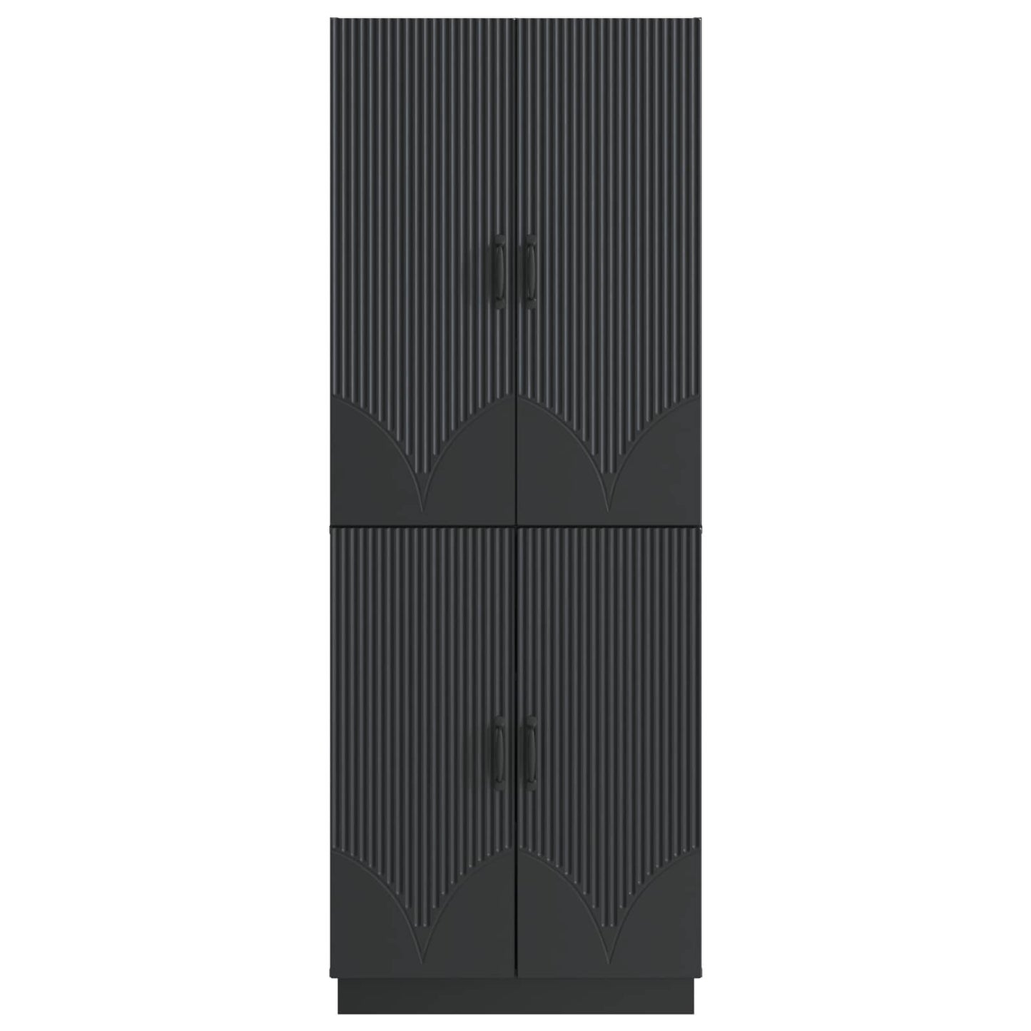 Skapsett 2 pcs Svart Konstruert tre