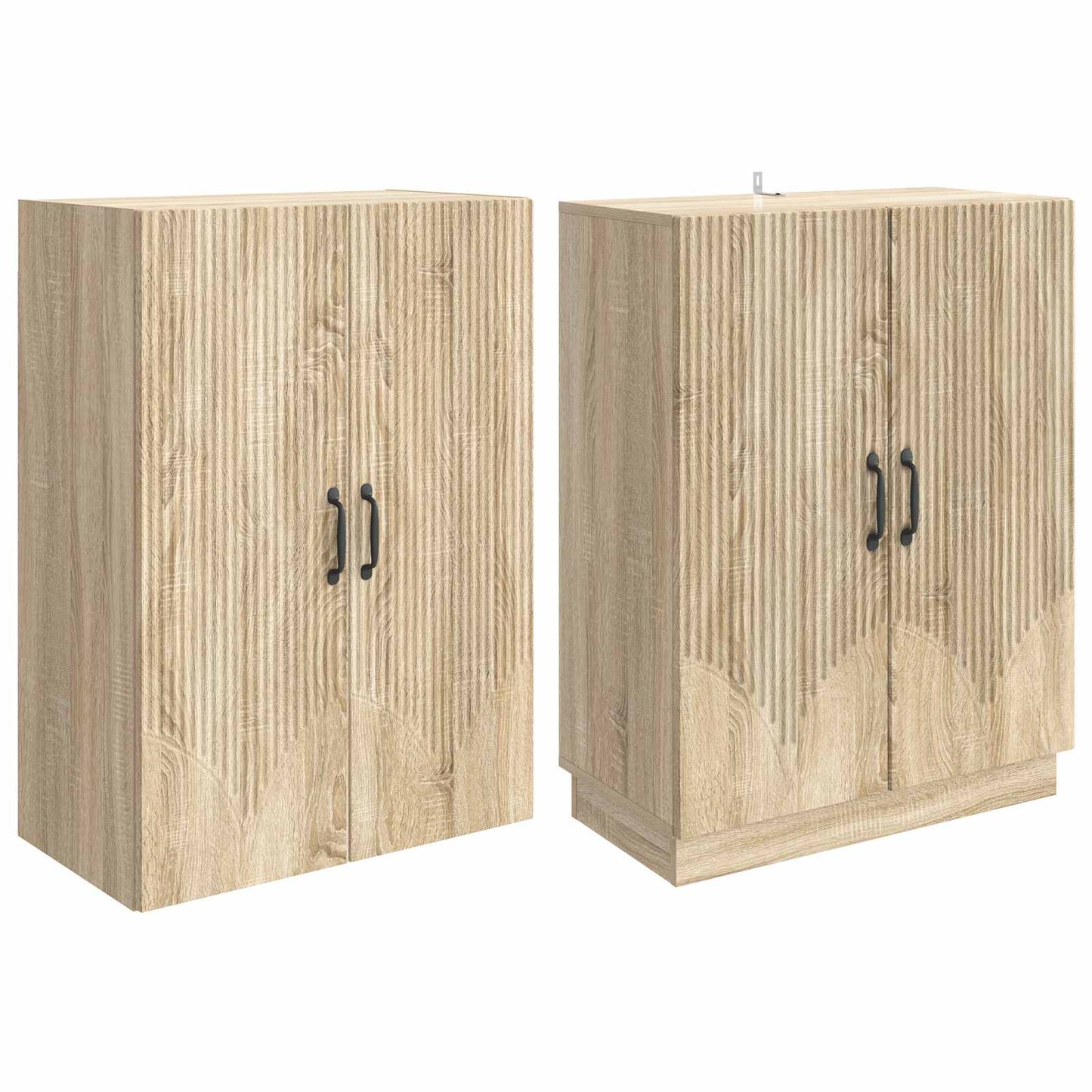 Skapsett 2 pcs Sonoma eik Konstruert tre