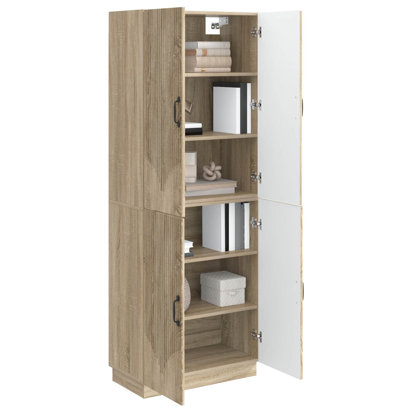 Skapsett 2 pcs Sonoma eik Konstruert tre