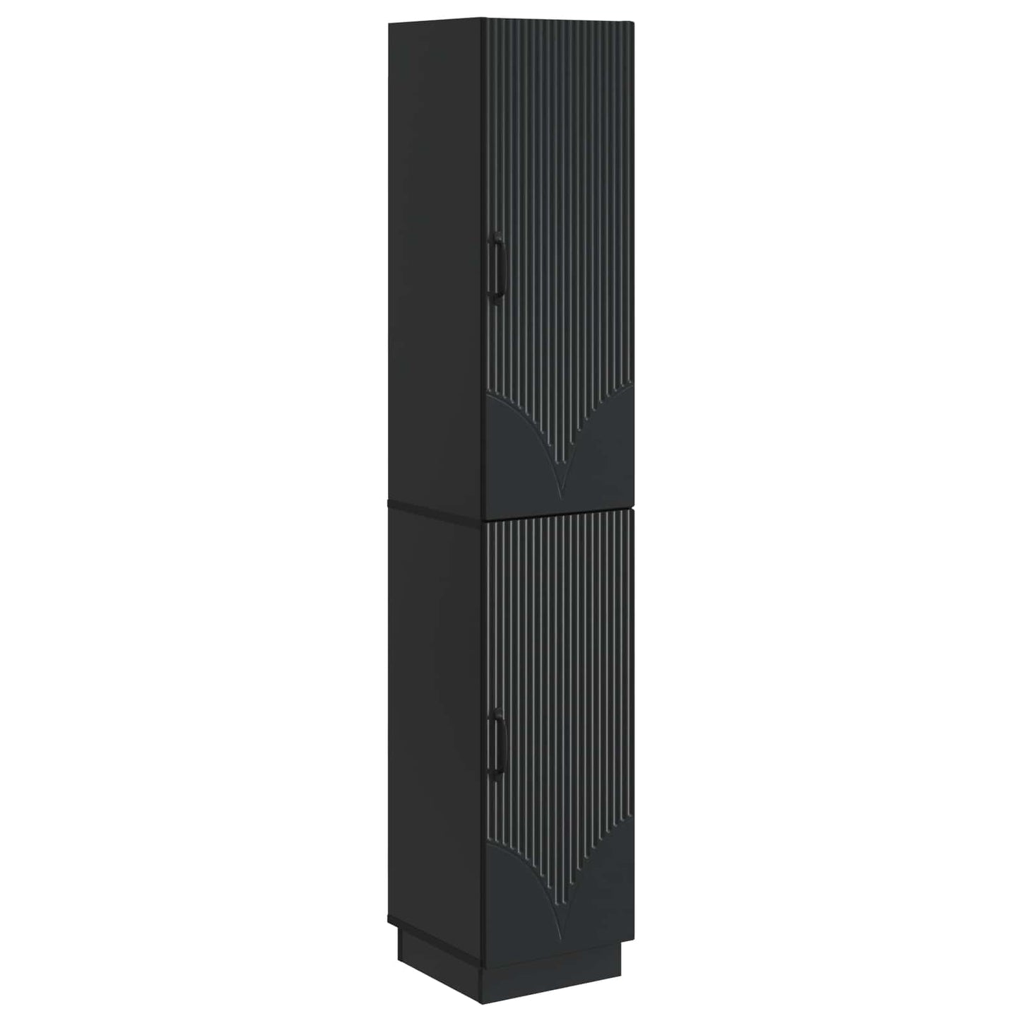 Skapsett 2 pcs Svart Konstruert tre