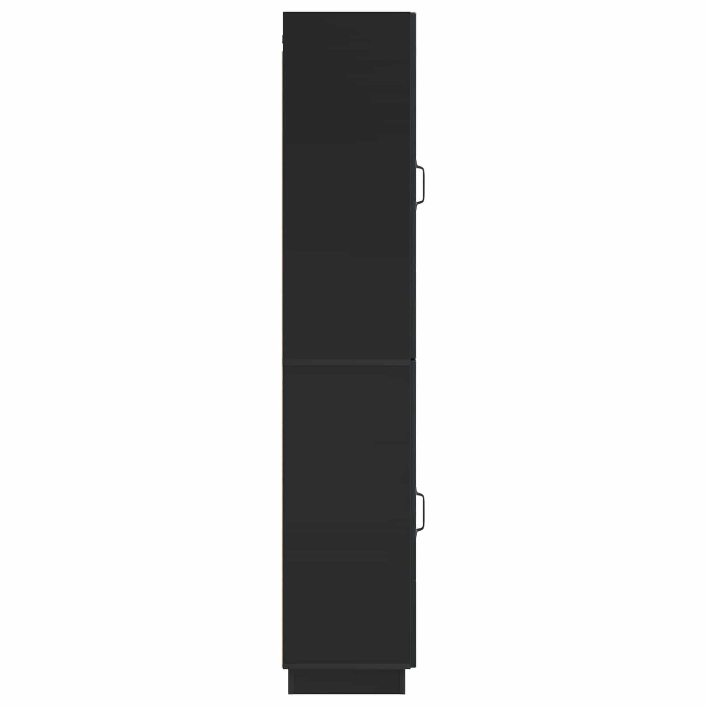Skapsett 2 pcs Svart Konstruert tre