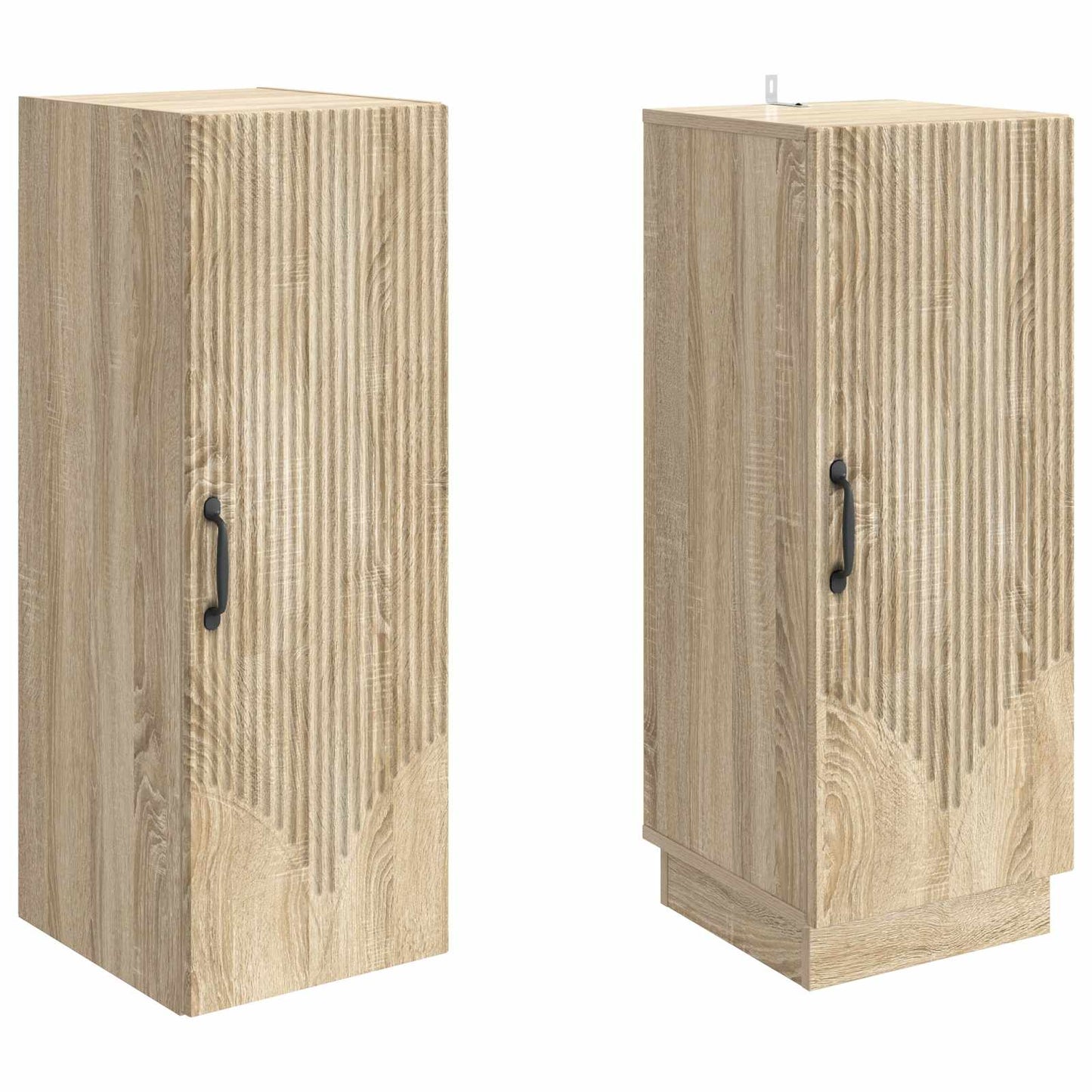 Skapsett 2 pcs Sonoma eik Konstruert tre