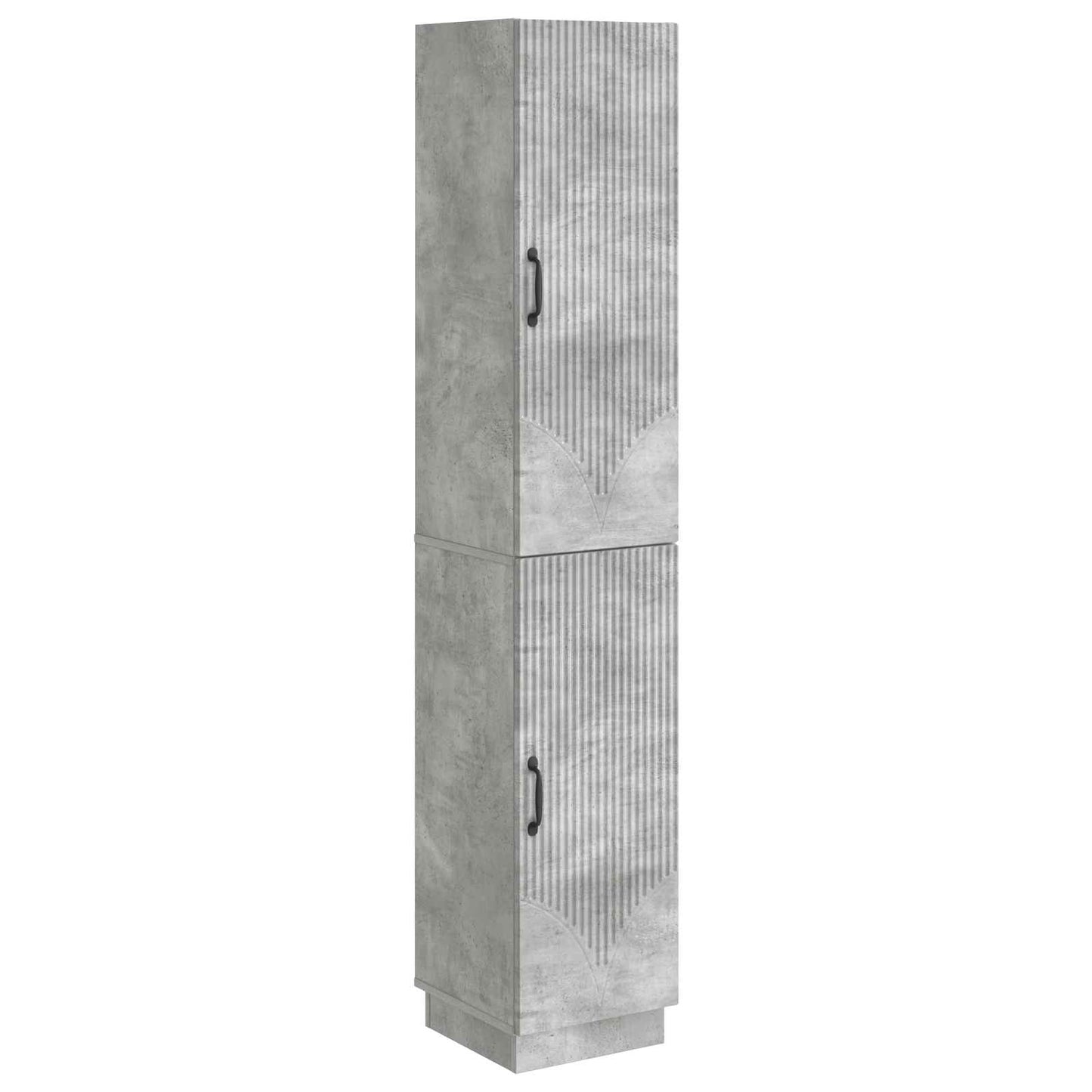Skapsett 2 pcs Betonggrå Konstruert tre