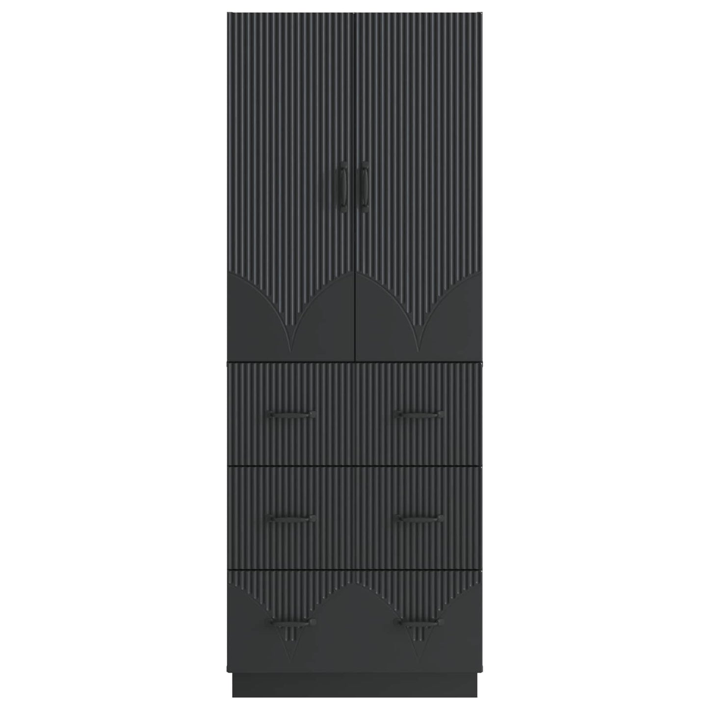 Skapsett 2 pcs Svart 66 x 34,5 x 87 cm Konstruert tre