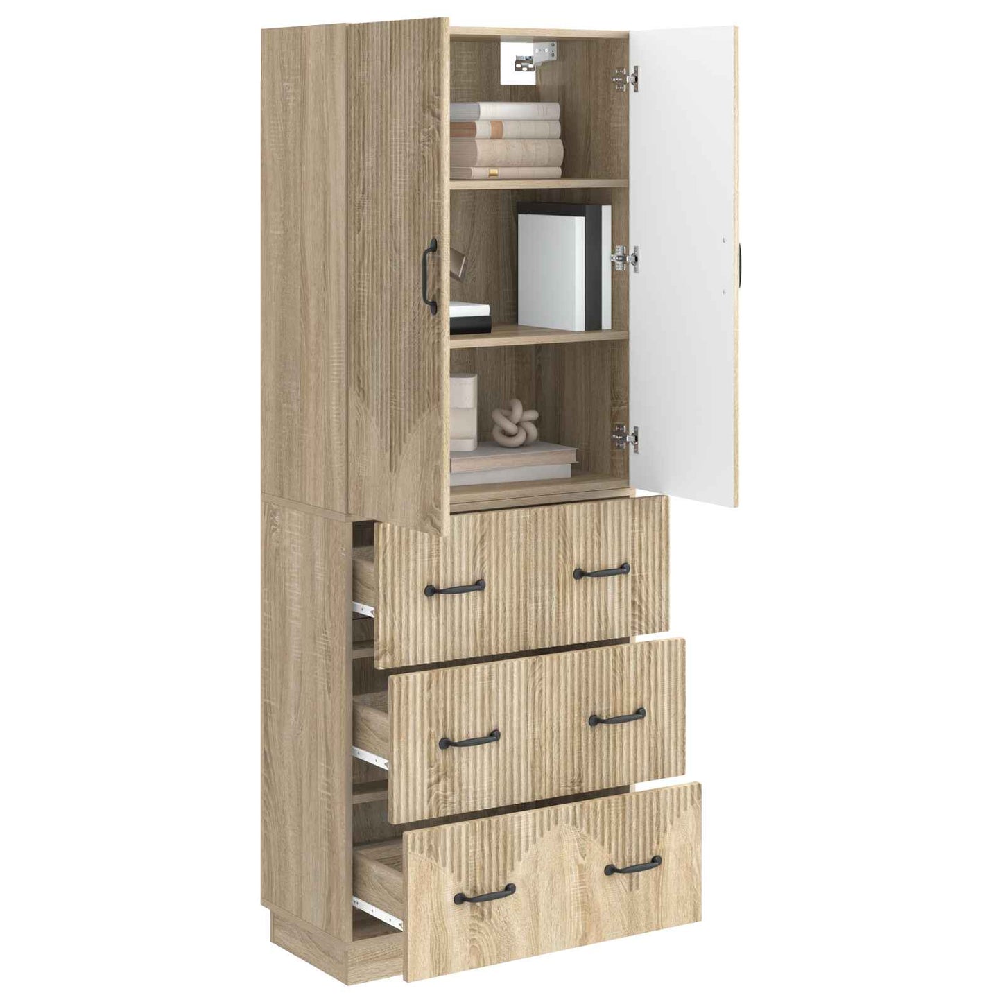 Skapsett 2 pcs Sonoma eik 66 x 34,5 x 87 cm Konstruert tre