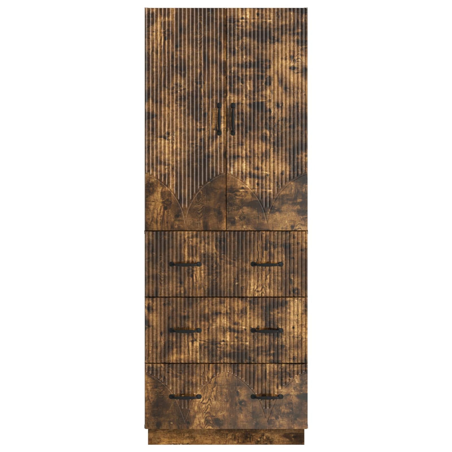 Skapsett 2 pcs Røkt Eik 66 x 34,5 x 87 cm Konstruert tre