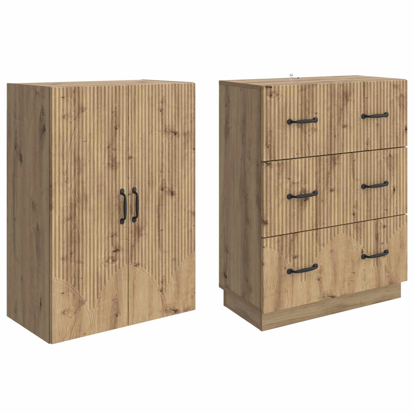 Skapsett 2 stk. 66 x 34,5 x 87 cm Konstruert tre Artisan eik
