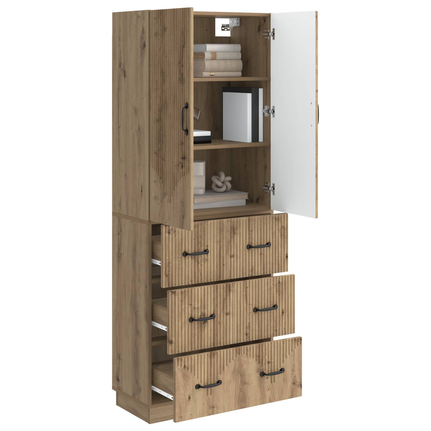 Skapsett 2 stk. 66 x 34,5 x 87 cm Konstruert tre Artisan eik