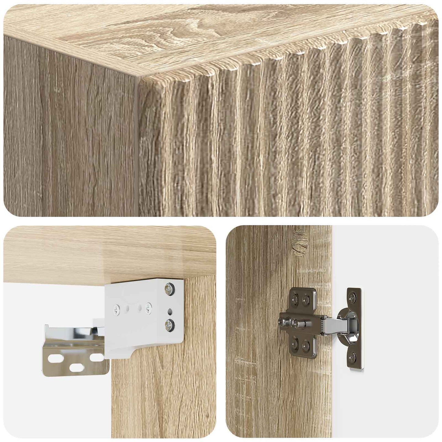 Skapsett 2 pcs Sonoma eik 33 x 34,5 x 87 cm Konstruert tre