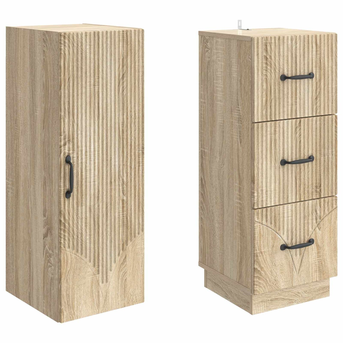 Skapsett 2 pcs Sonoma eik 33 x 34,5 x 87 cm Konstruert tre