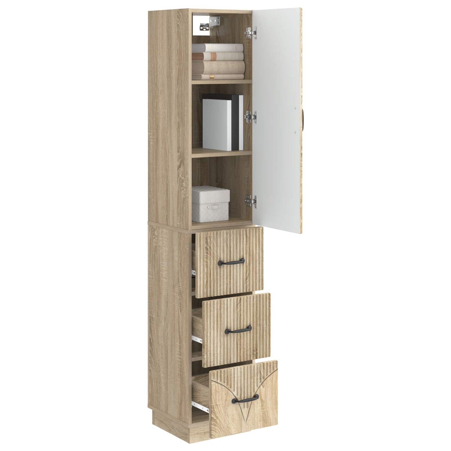 Skapsett 2 pcs Sonoma eik 33 x 34,5 x 87 cm Konstruert tre