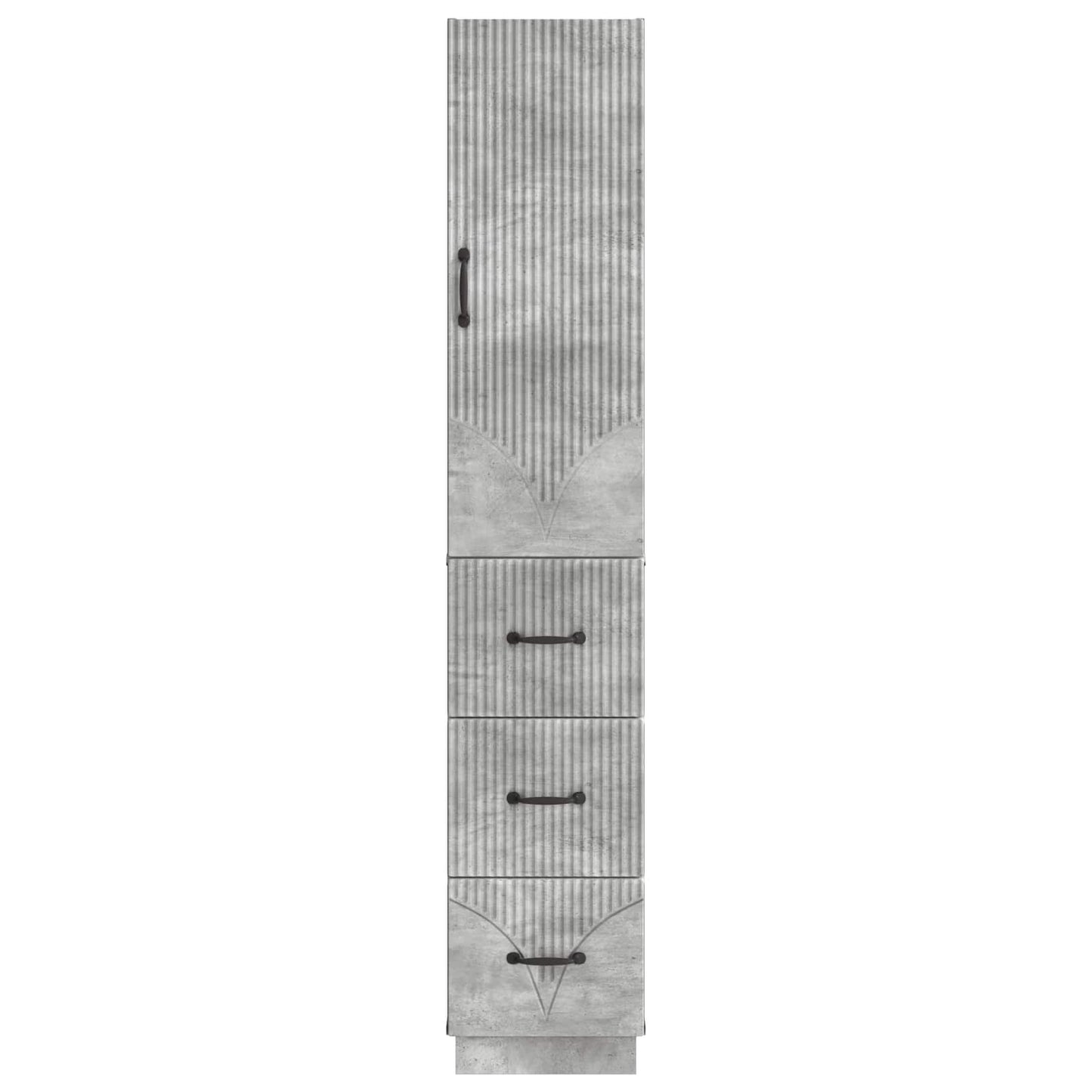 Skapsett 2 pcs Betonggrå 33 x 34,5 x 87 cm Konstruert tre