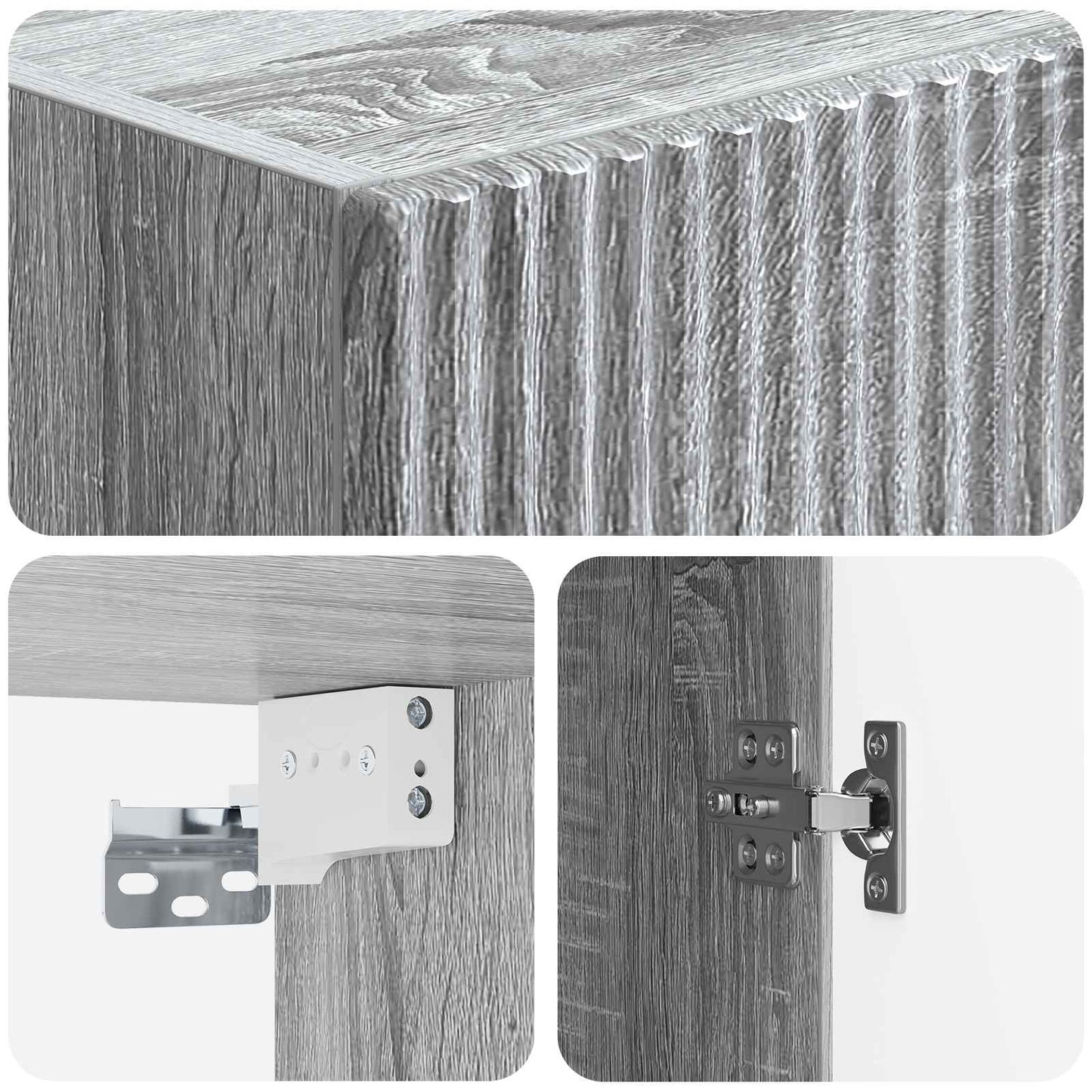 Skapsett 2 pcs Grå Sonoma 33 x 34,5 x 87 cm Konstruert tre