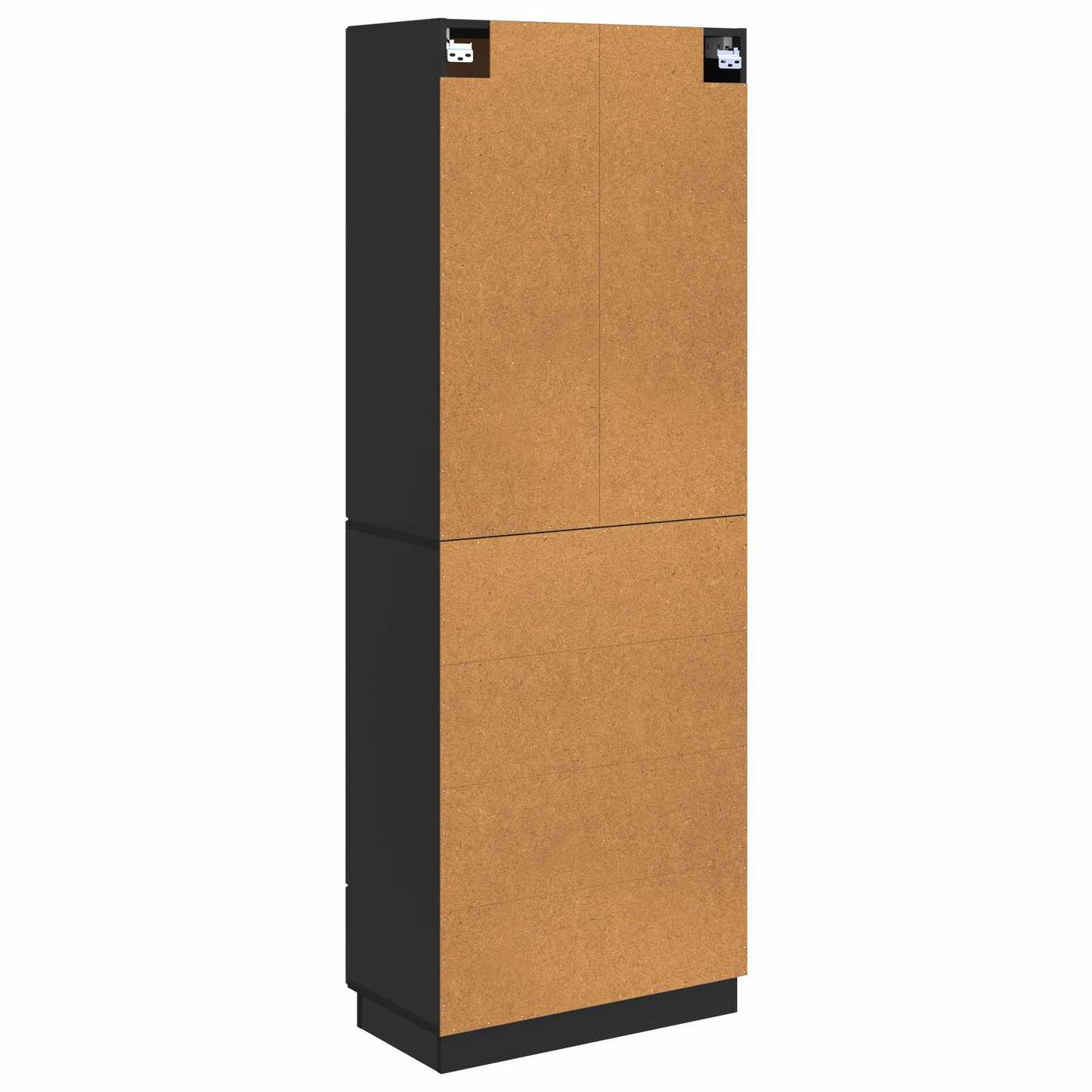 Skapsett 2 pcs Svart Konstruert tre