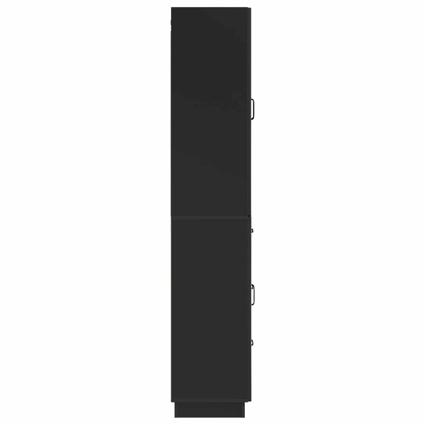 Skapsett 2 pcs Svart Konstruert tre