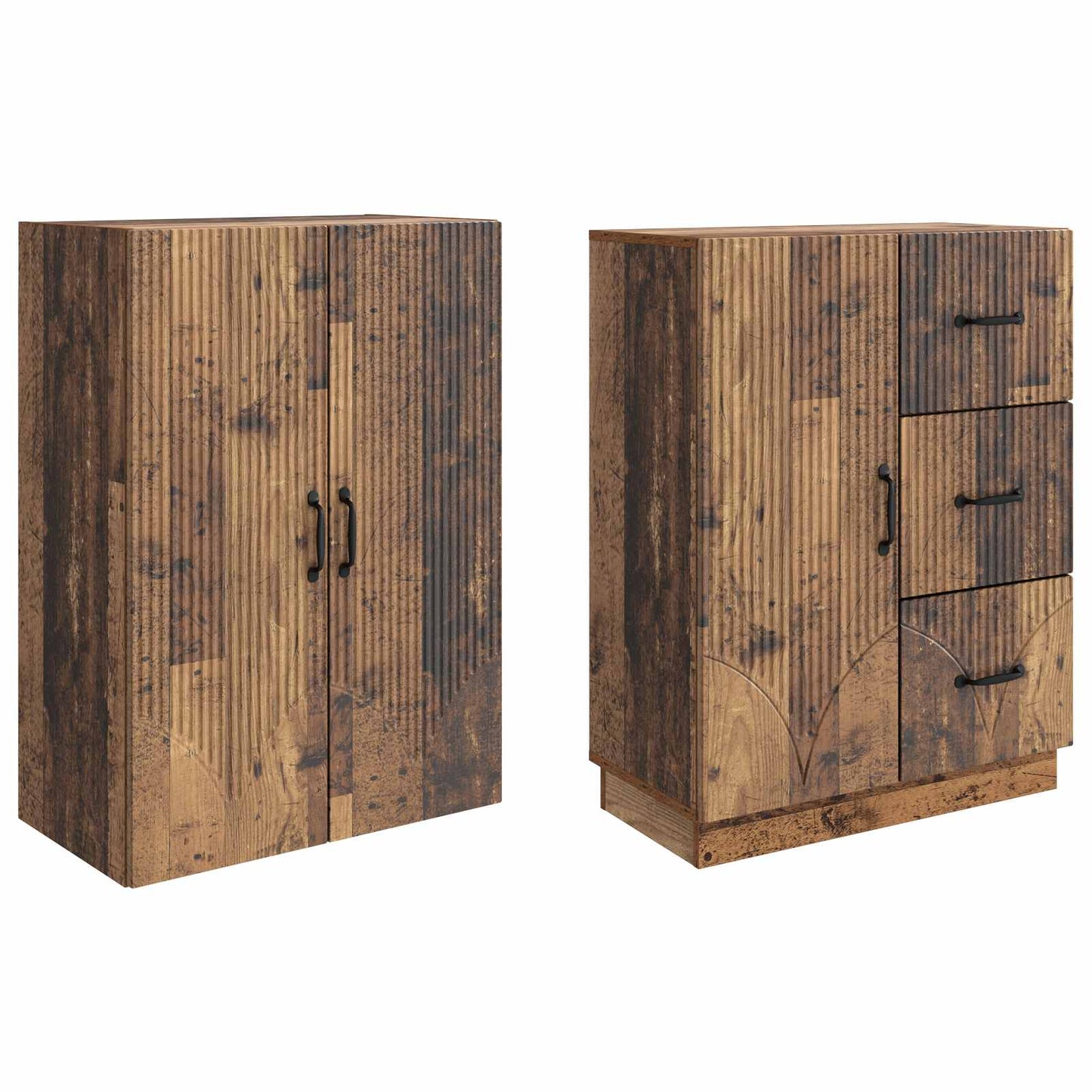 Skapsett 2 pcs Gammelt tre Konstruert tre