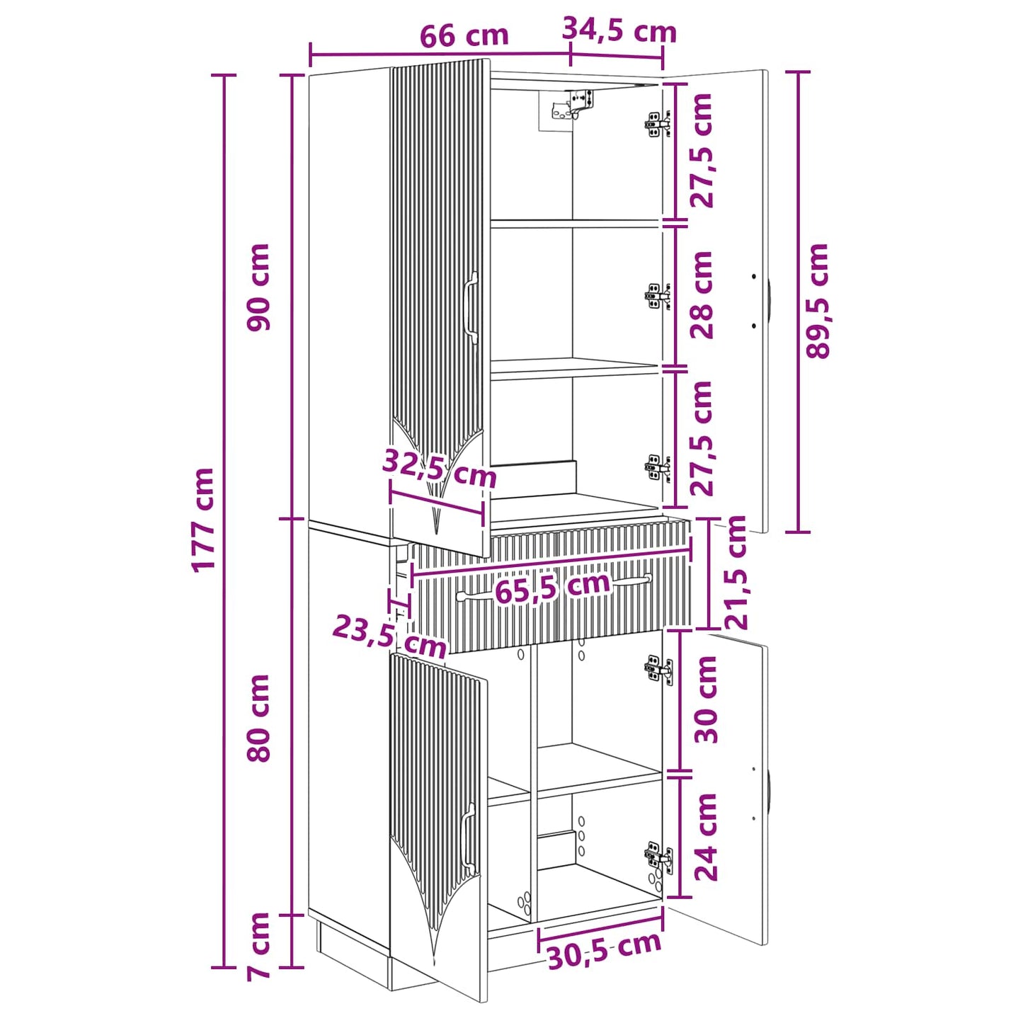 Skapsett 2 pcs Svart Konstruert tre