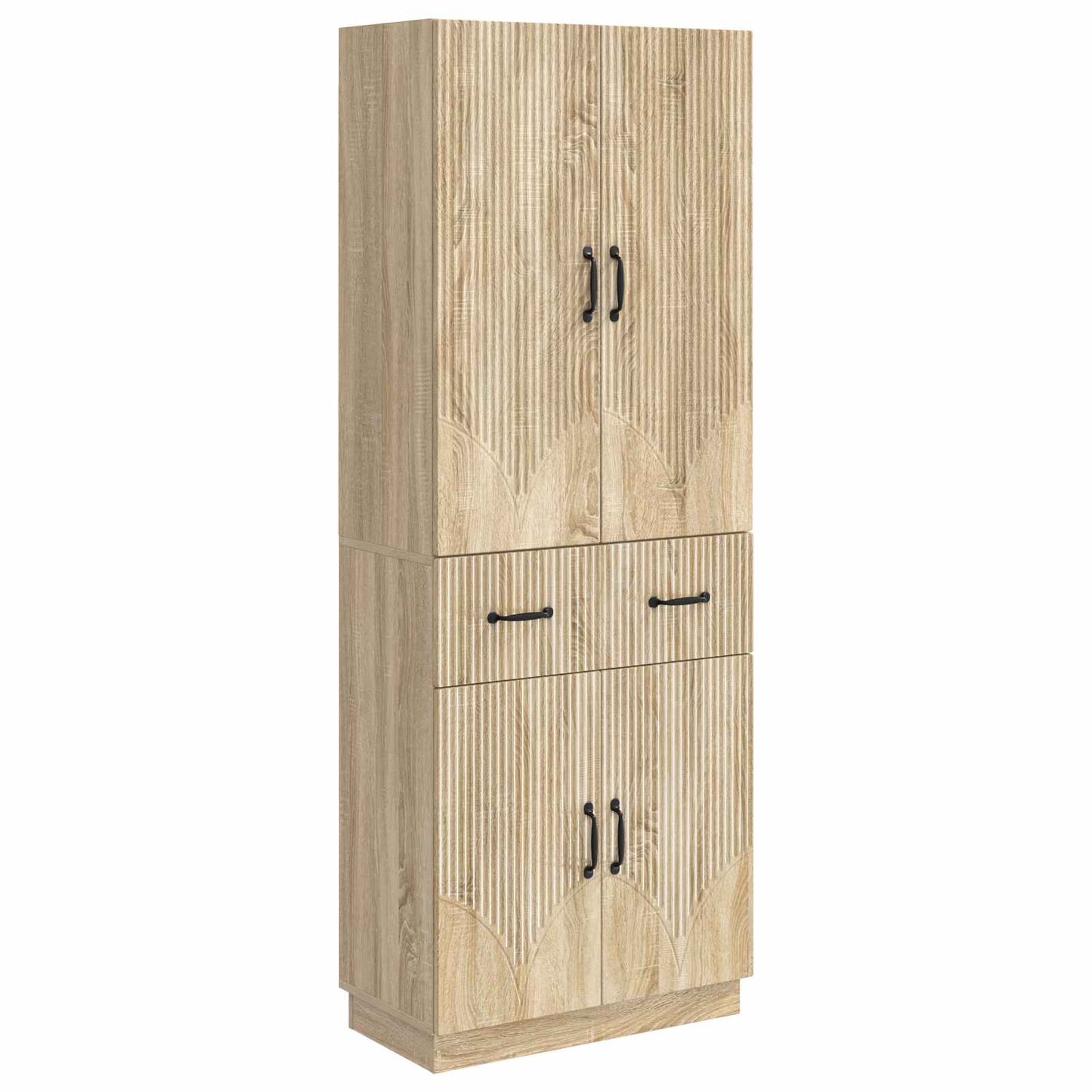 Skapsett 2 pcs Sonoma eik Konstruert tre