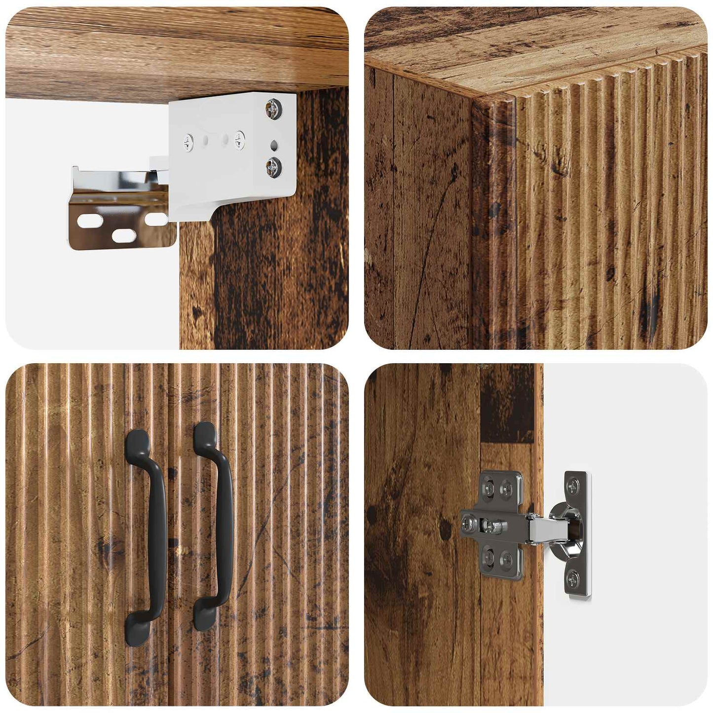 Skapsett 2 pcs Gammelt tre Konstruert tre