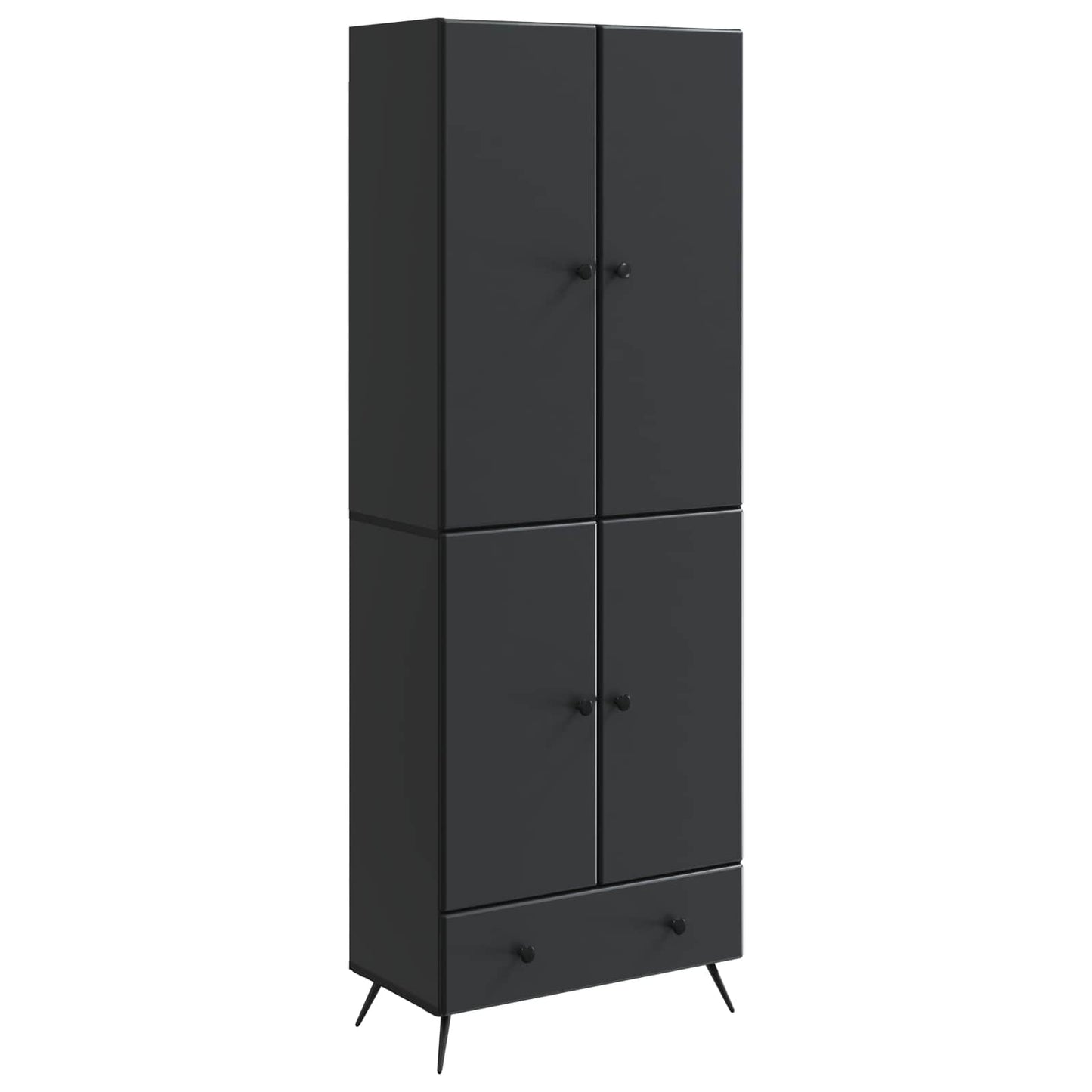 Skapsett 2 pcs Svart Konstruert tre