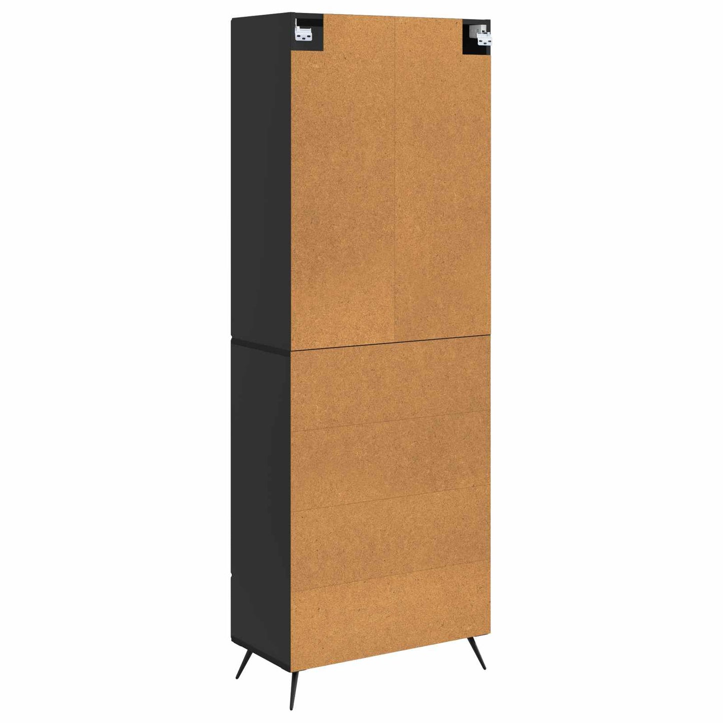 Skapsett 2 pcs Svart Konstruert tre