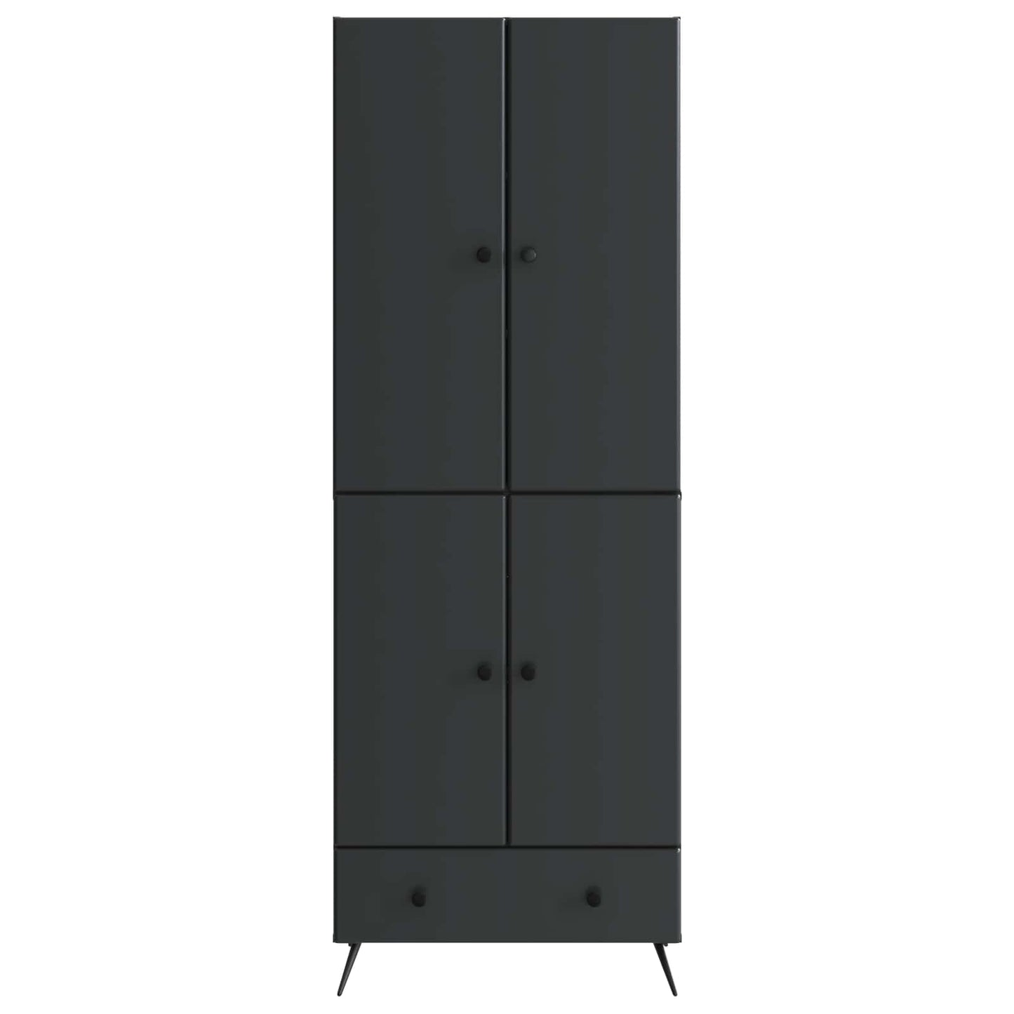 Skapsett 2 pcs Svart Konstruert tre
