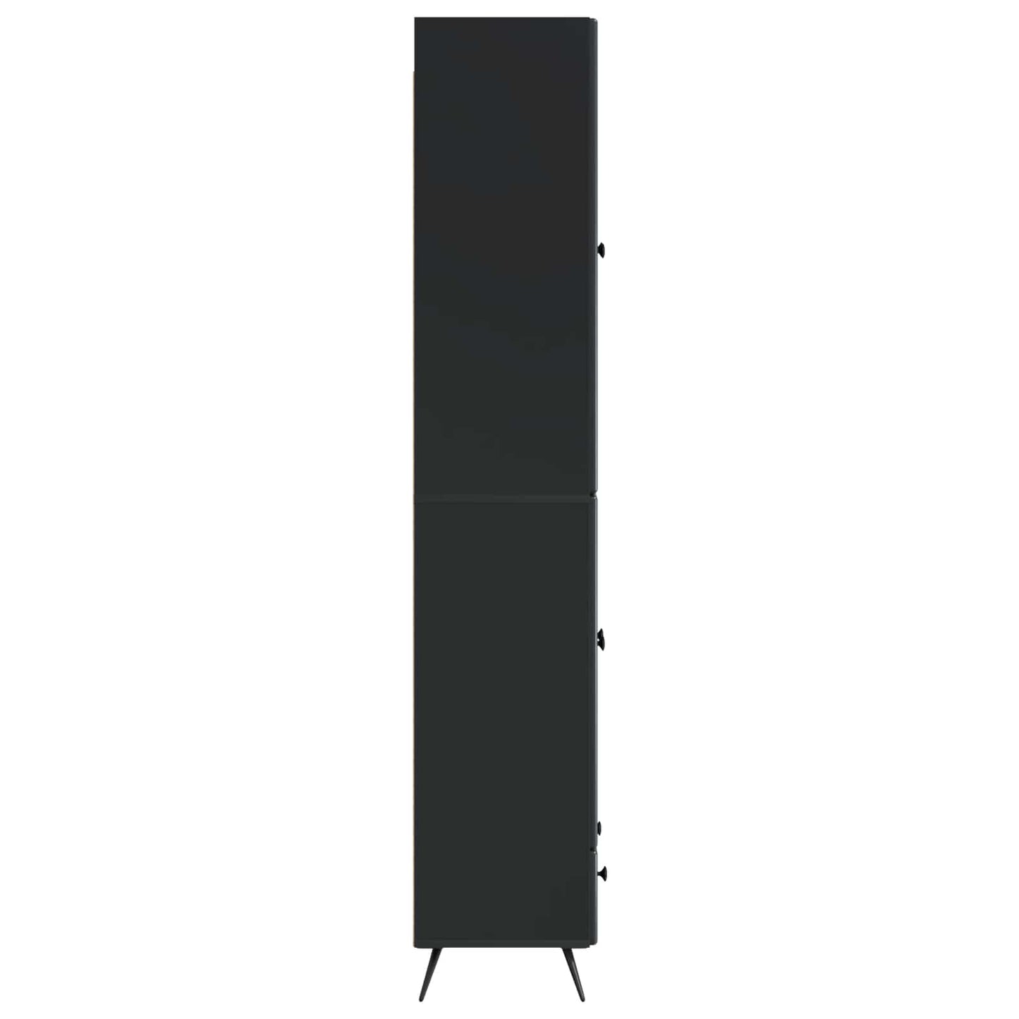 Skapsett 2 pcs Svart Konstruert tre