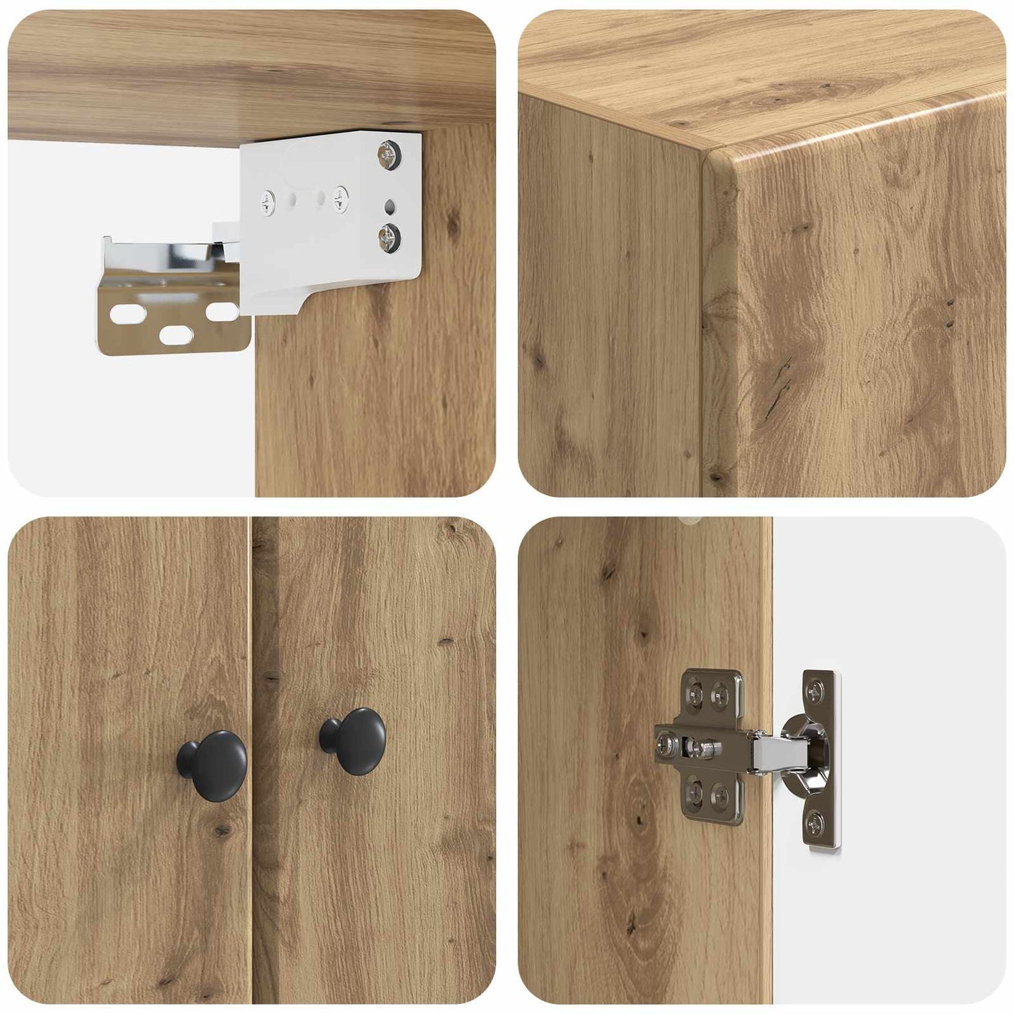 Skapsett 2 pcs Artisan eik Konstruert tre