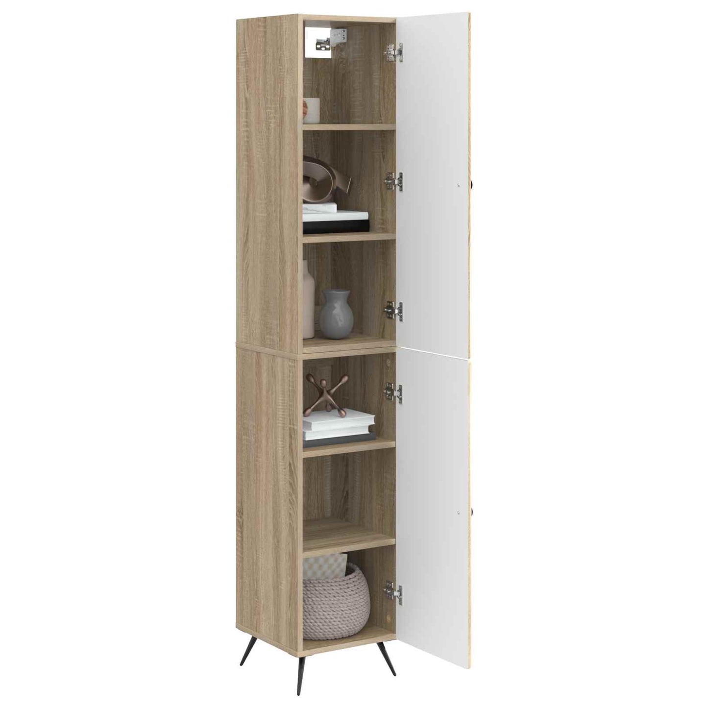 Skapsett 2 pcs Sonoma eik Konstruert tre