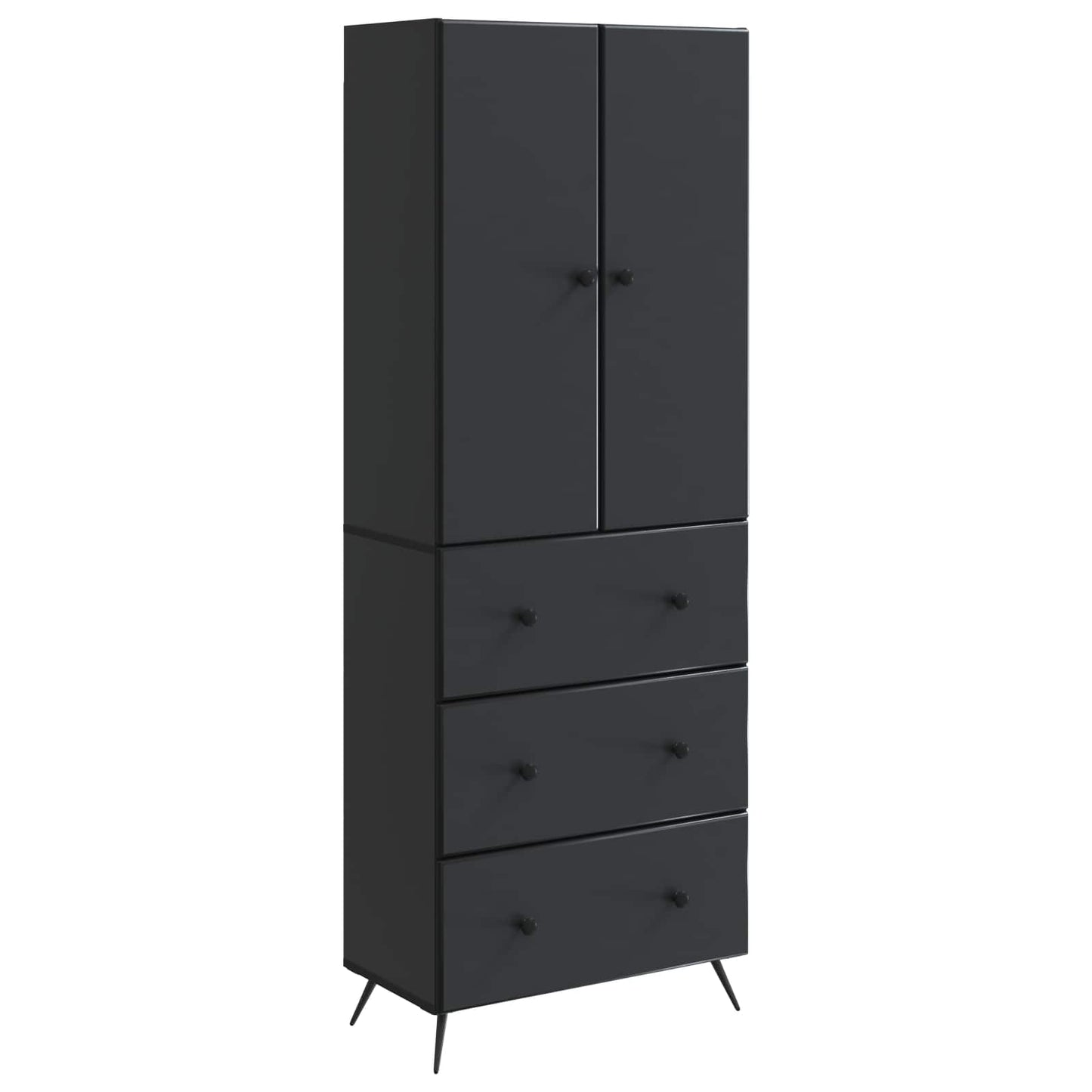 Skapsett 2 pcs Svart 66 x 34,5 x 90 cm Konstruert tre