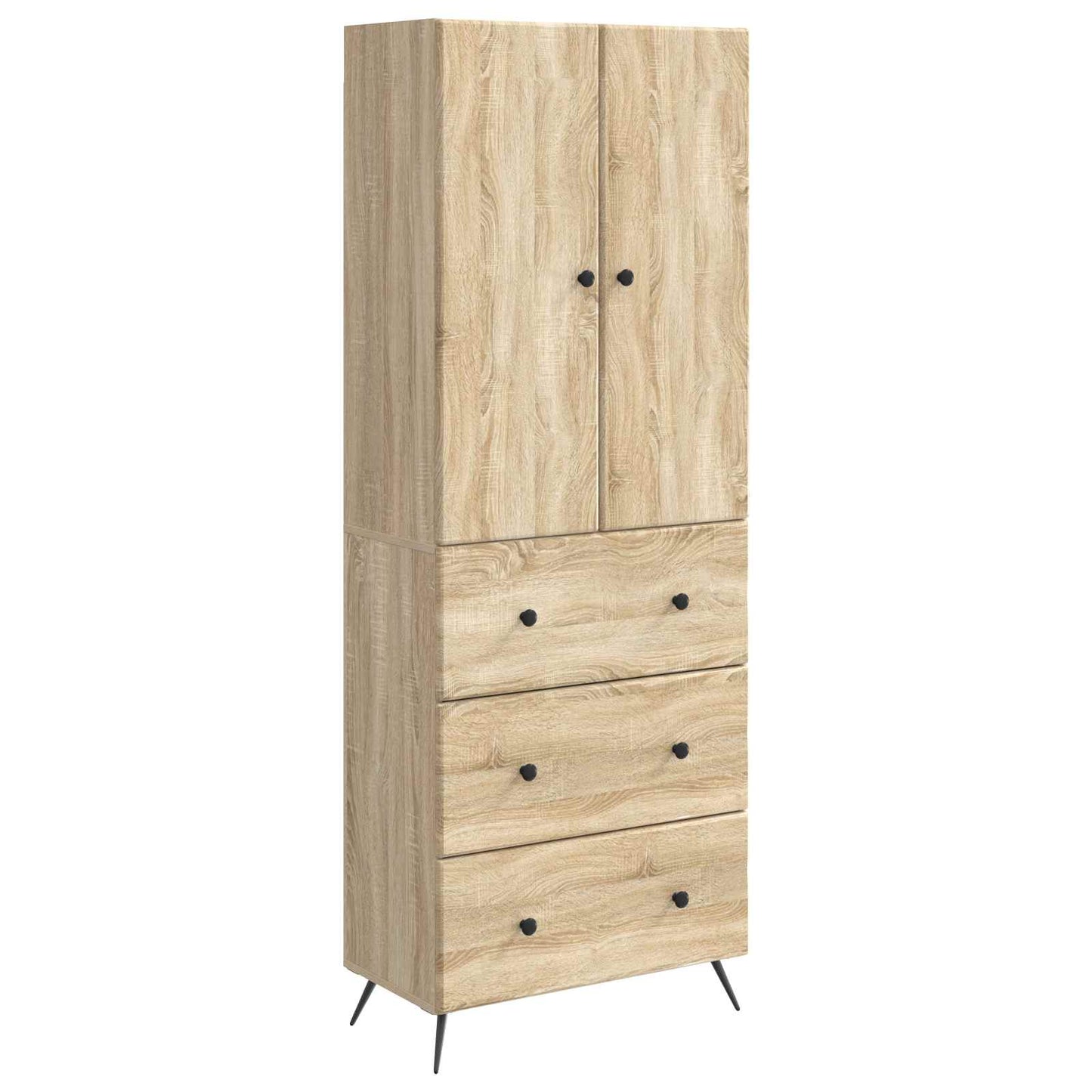 Skapsett 2 pcs Sonoma eik 66 x 34,5 x 90 cm Konstruert tre