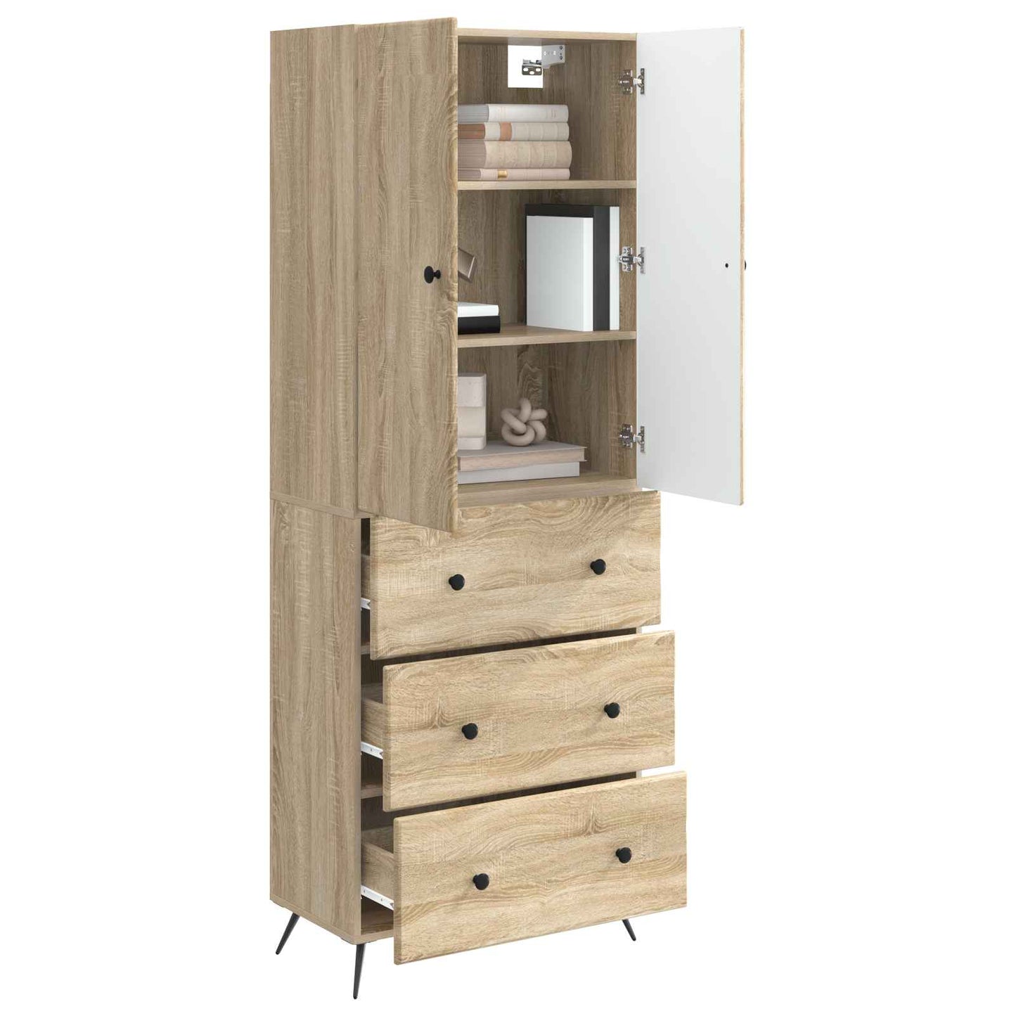 Skapsett 2 pcs Sonoma eik 66 x 34,5 x 90 cm Konstruert tre