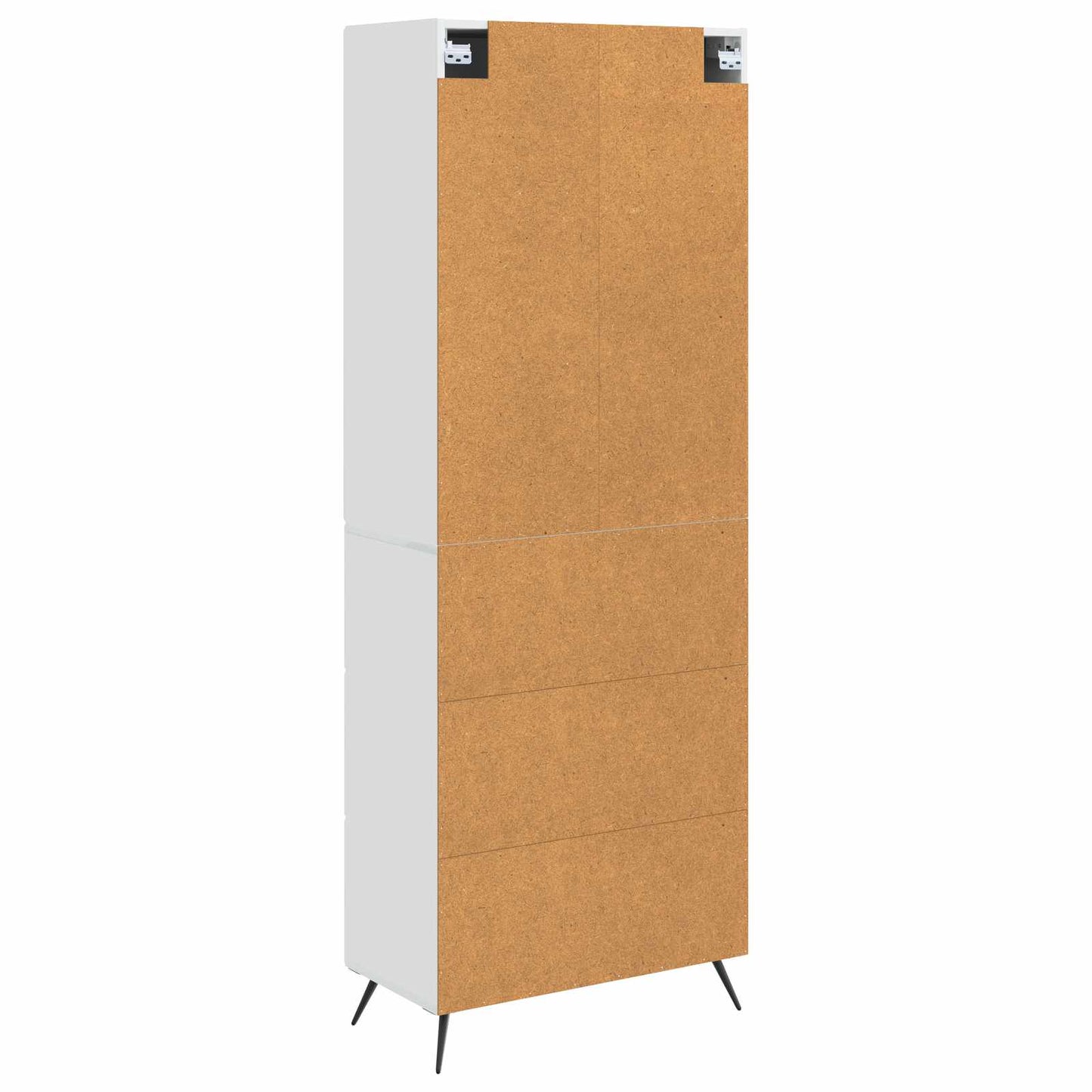 Skapsett 2 pcs Høgglans hvit 66 x 34,5 x 90 cm Konstruert tre