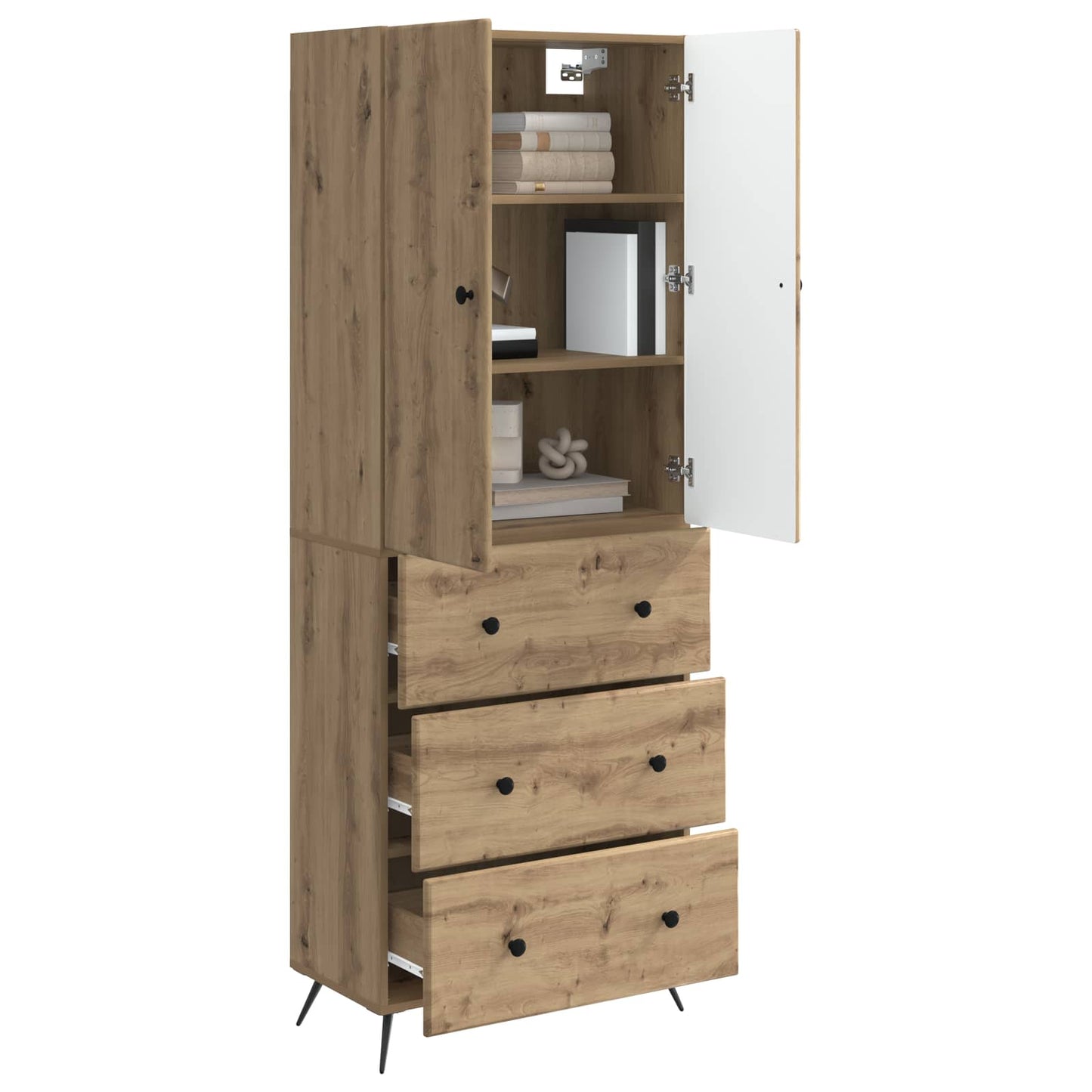 Skapsett 2 stk. 66 x 34,5 x 90 cm Konstruert tre Artisan eik