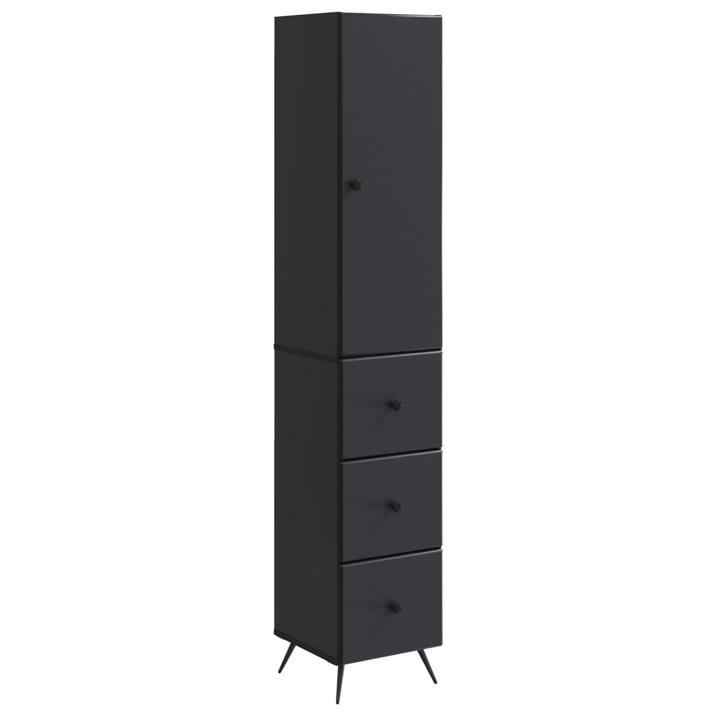Skapsett 2 pcs Svart 34,5 x 34,5 x 90 cm Konstruert tre