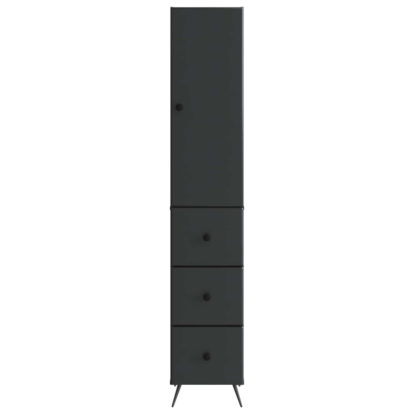 Skapsett 2 pcs Svart 34,5 x 34,5 x 90 cm Konstruert tre