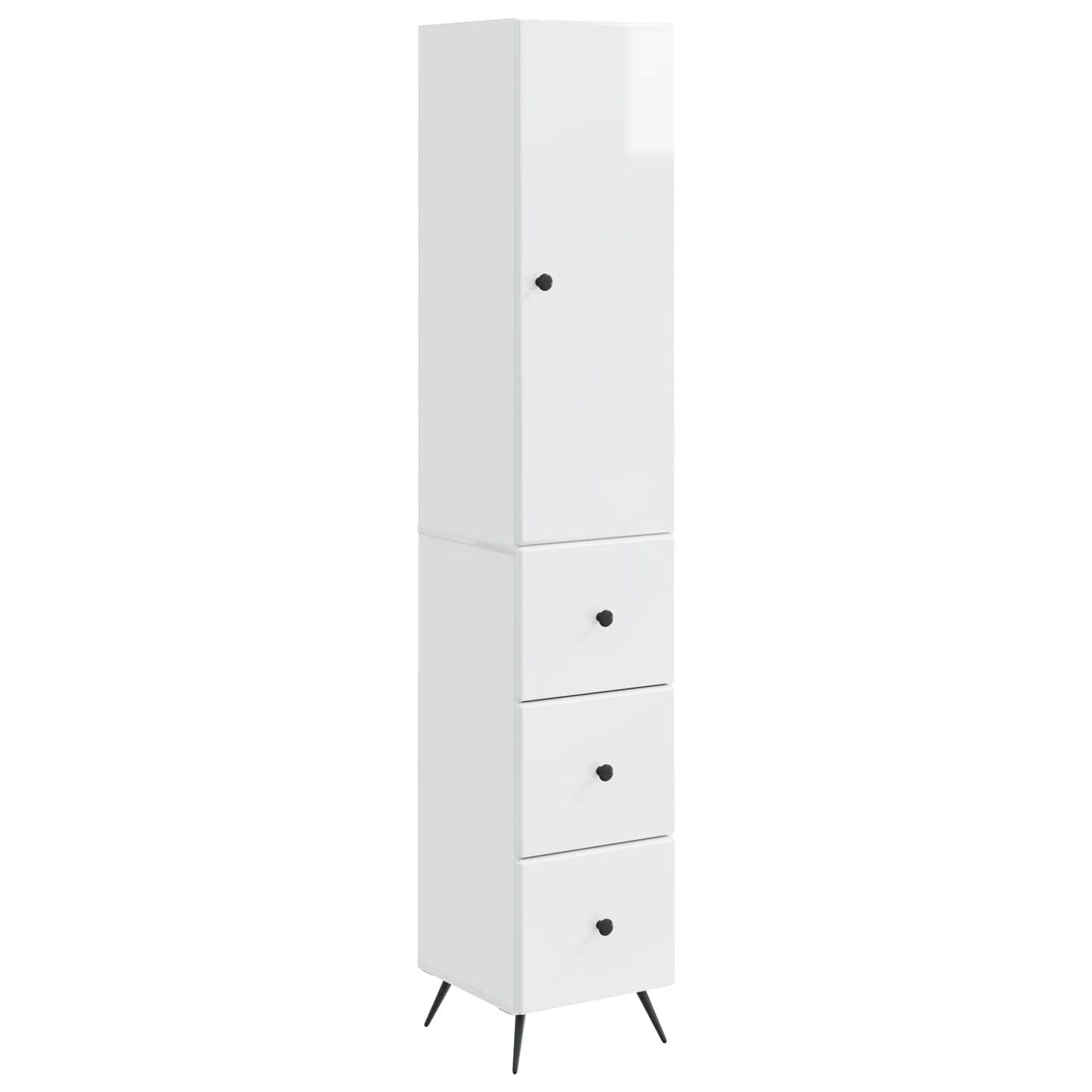 Skapsett 2 pcs Høgglans hvit 34,5 x 34,5 x 90 cm Konstruert tre